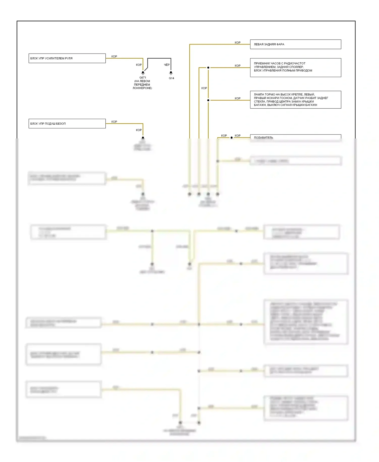 TT Audi 8J рестайлинг (2010-2014): Электросхема разводки массы (2 из 2) 