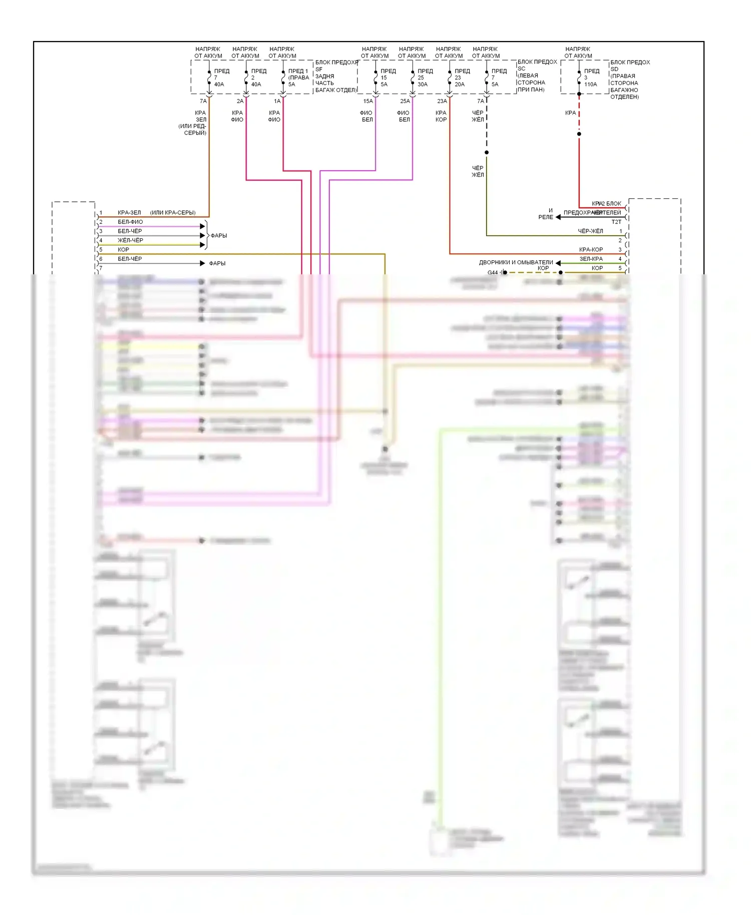 TT Audi 8J (2006-2010): Электросхема блока компьютера тела (2 из 2) 