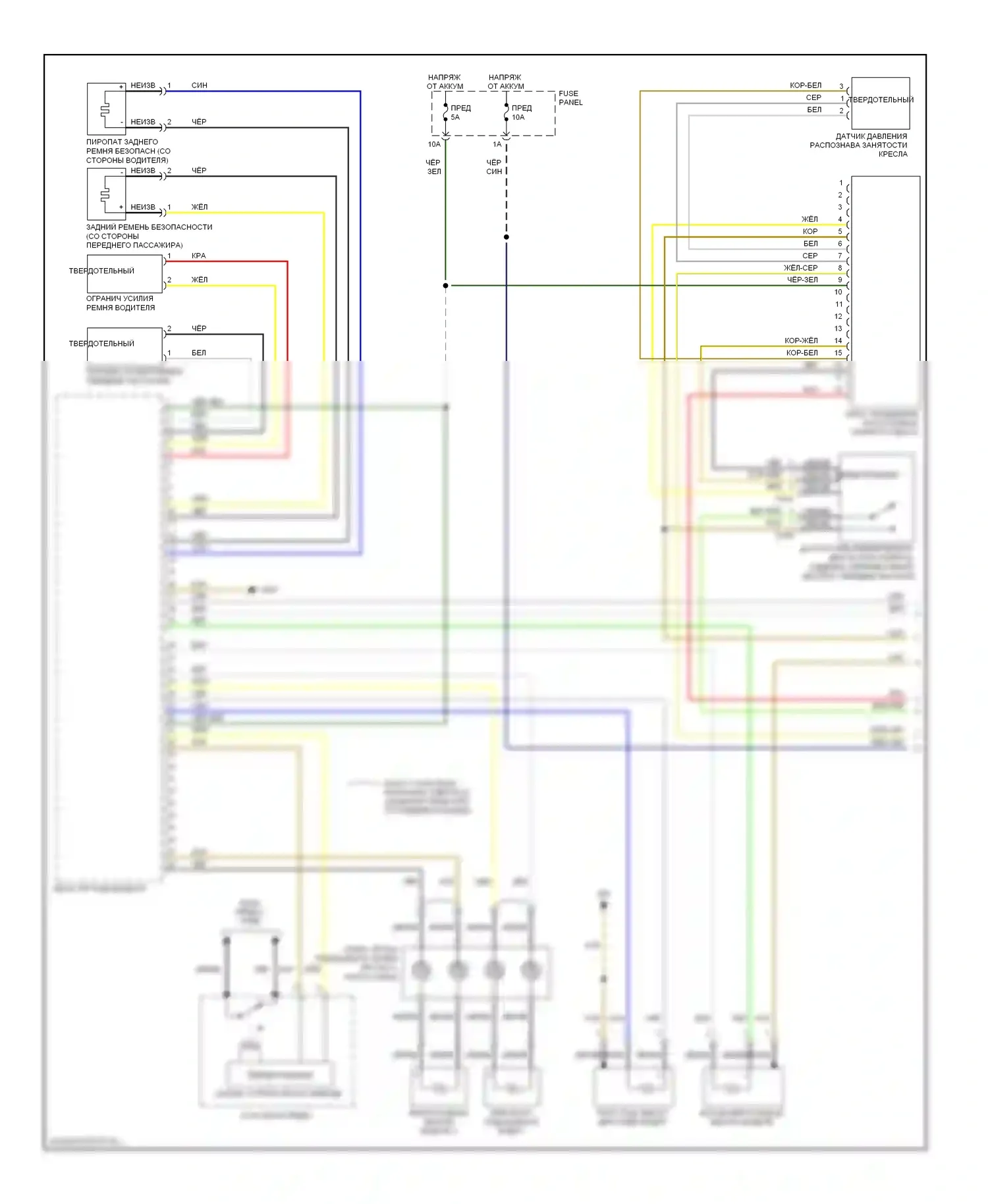 TT Audi 8J (2006-2010): Электросхема подушек безопасности (1 из 2) 