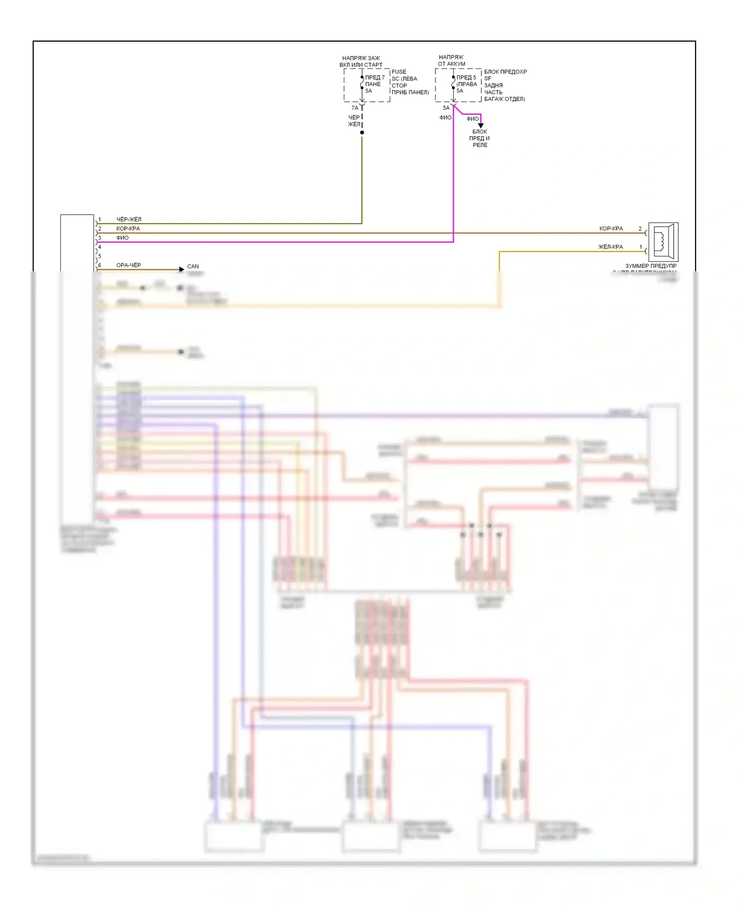 TT Audi 8J (2006-2010): Электросхема парктроника 