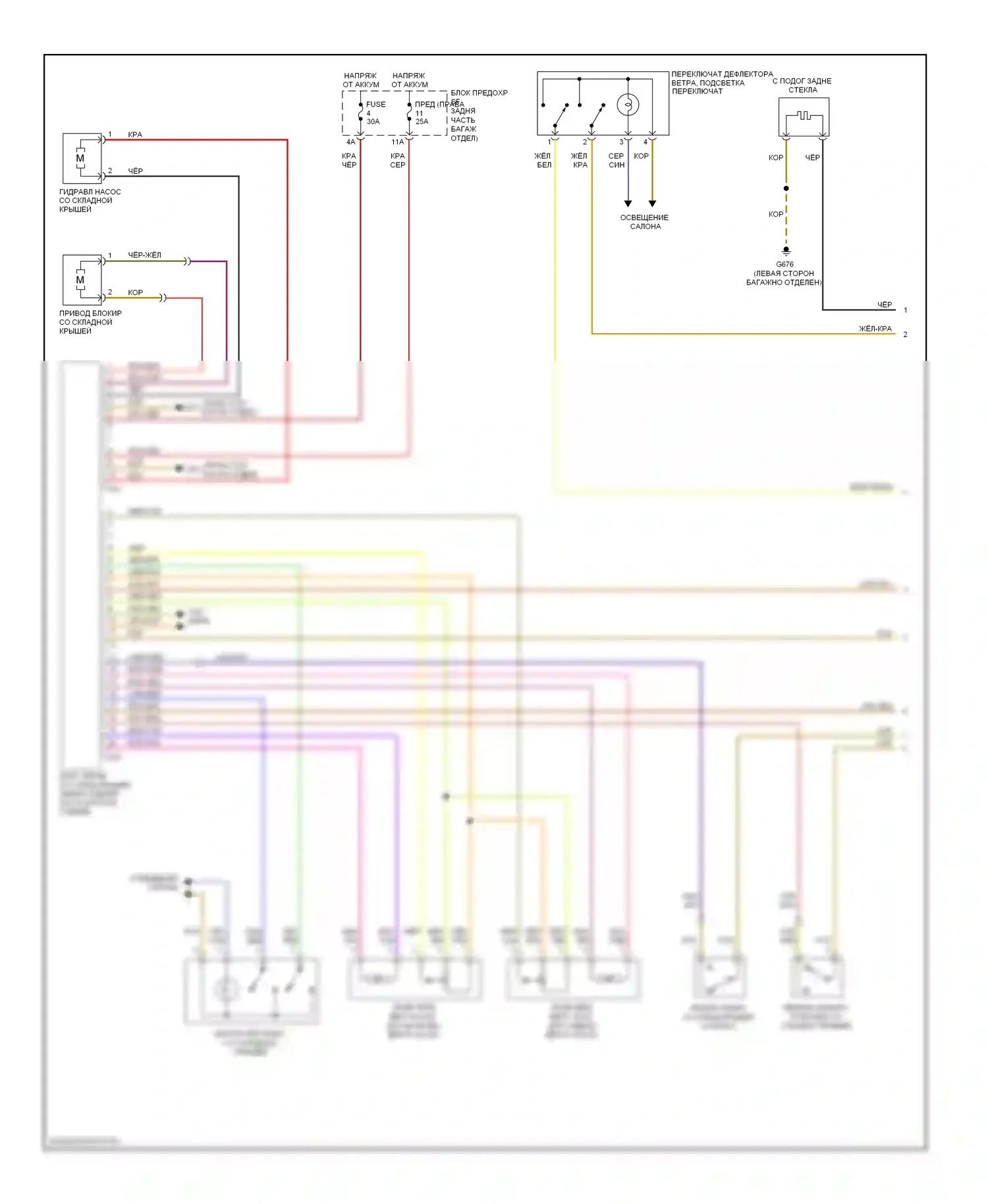 TT Audi 8J (2006-2010): Электросхема складной крыши/люка (1 из 2) 