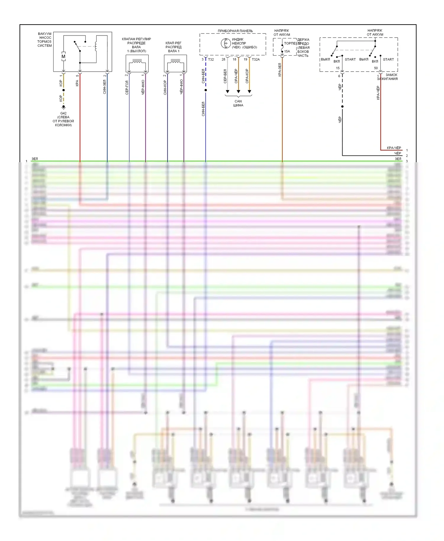TT Audi 8N рестайлинг (2003-2006): Электросхема двигателя 3.2l (3 из 4) 