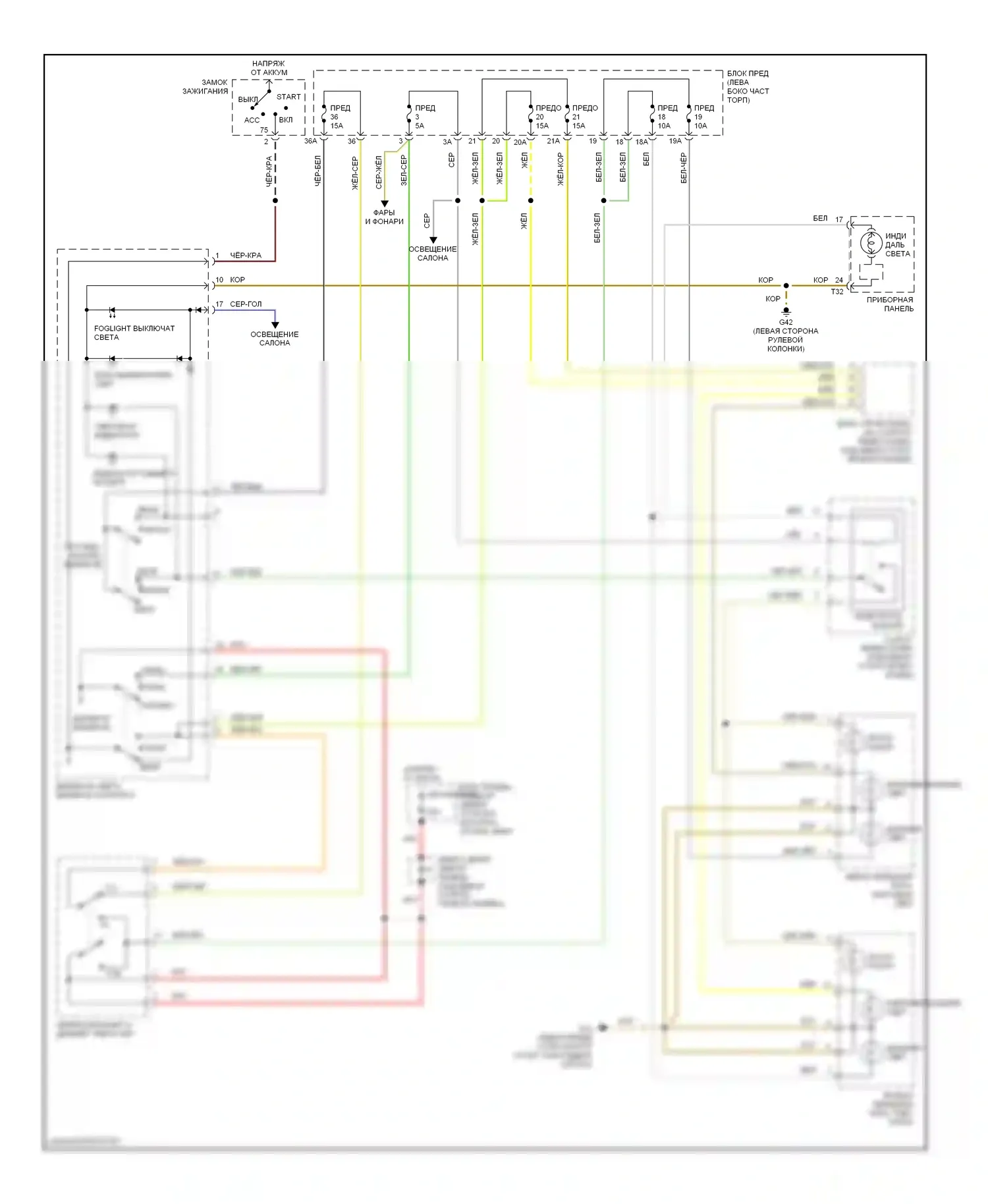 TT Audi 8N рестайлинг (2003-2006): Электросхема фар, без дрели, без бензиновых разрядных фар высокой интенсивности 