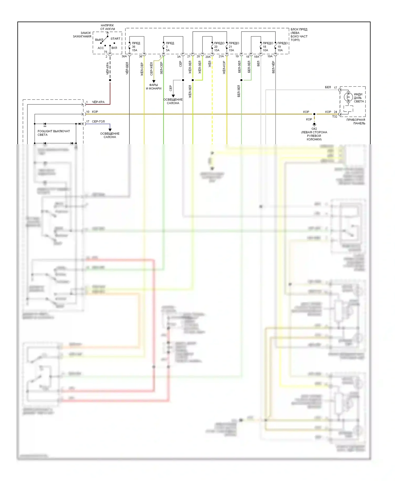 TT Audi 8N рестайлинг (2003-2006): Электросхема фар, с высокоинтенсивными бензиновыми разрядными фарами 