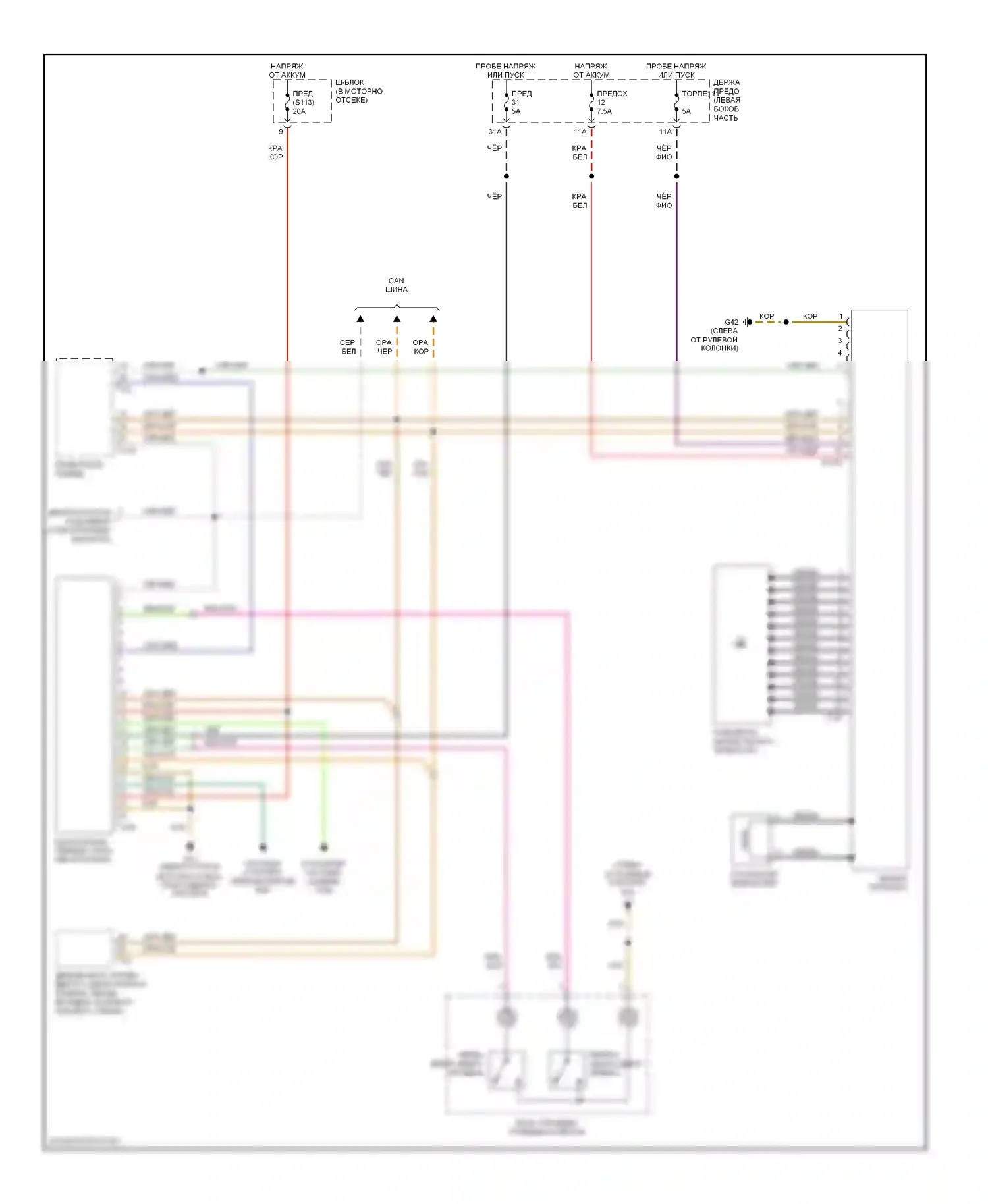 TT Audi 8N рестайлинг (2003-2006): Электросхема автоматической коробки передач, с dsg 