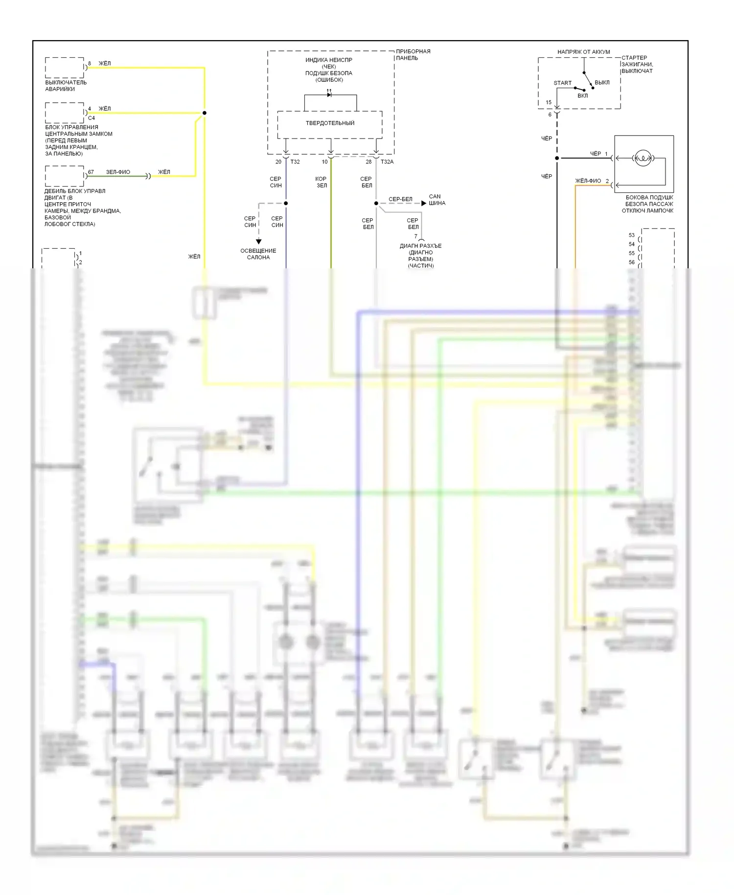 TT Audi 8N рестайлинг (2003-2006): Электросхема подушек безопасности 