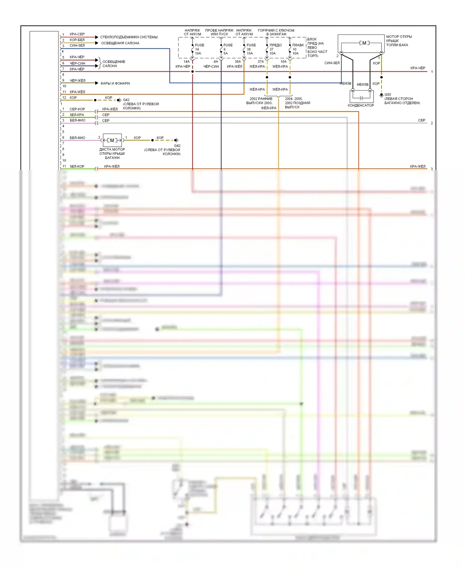 TT Audi 8N рестайлинг (2003-2006): Электросхема центрального замка, купе (1 из 2) 