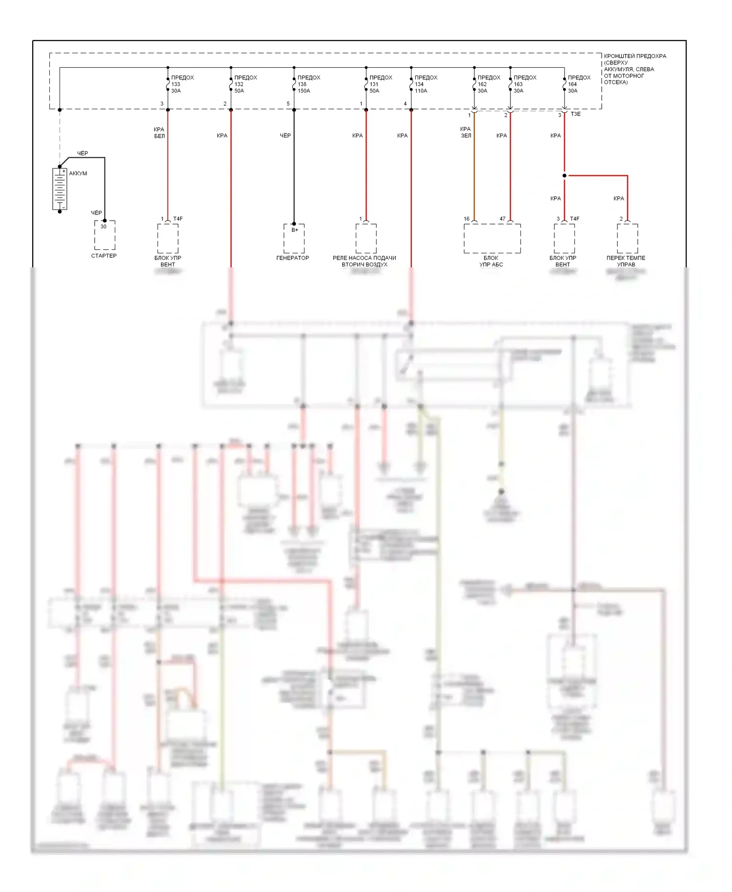 TT Audi 8N (1998-2003): Электросхема блока предохранителей реле (1 из 3) 