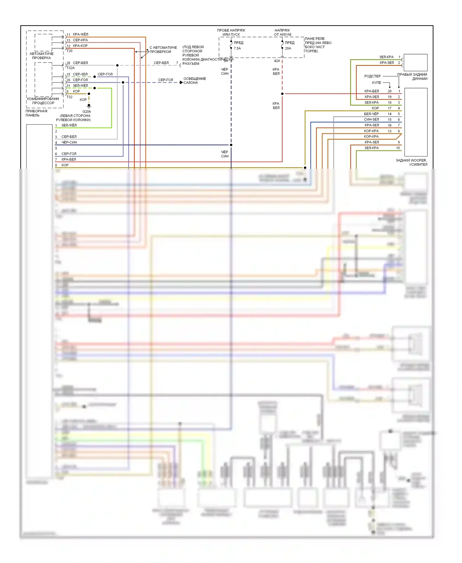 TT Audi 8N (1998-2003): Электросхема магнитолы, без bose 