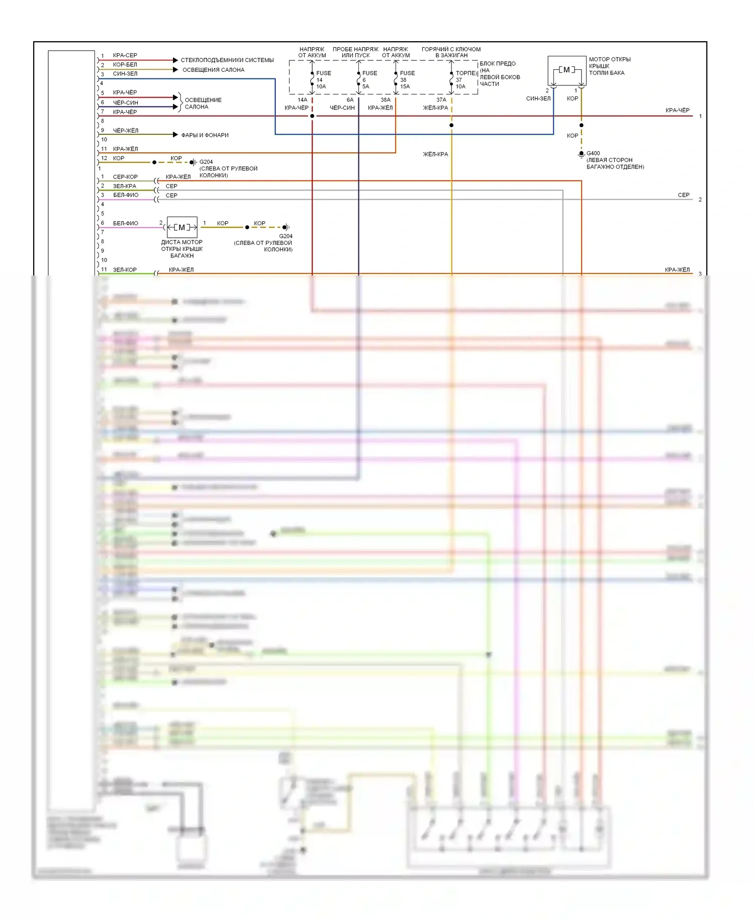 TT Audi 8N (1998-2003): Электросхема центрального замка, купе (1 из 2) 