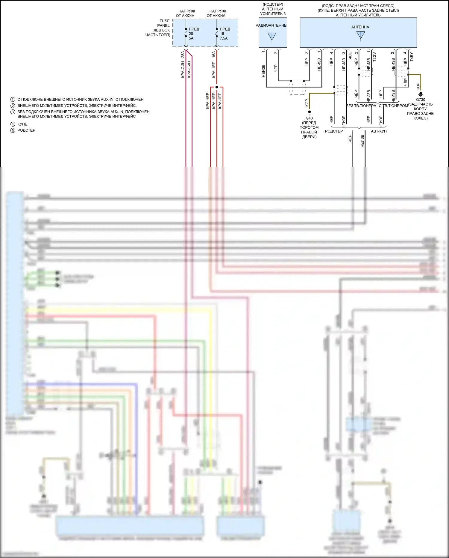 TTS Audi 8S рестайлинг (2018-2024): Электросхема магнитолы, со звуком bang и olufsen (1 из 4) 