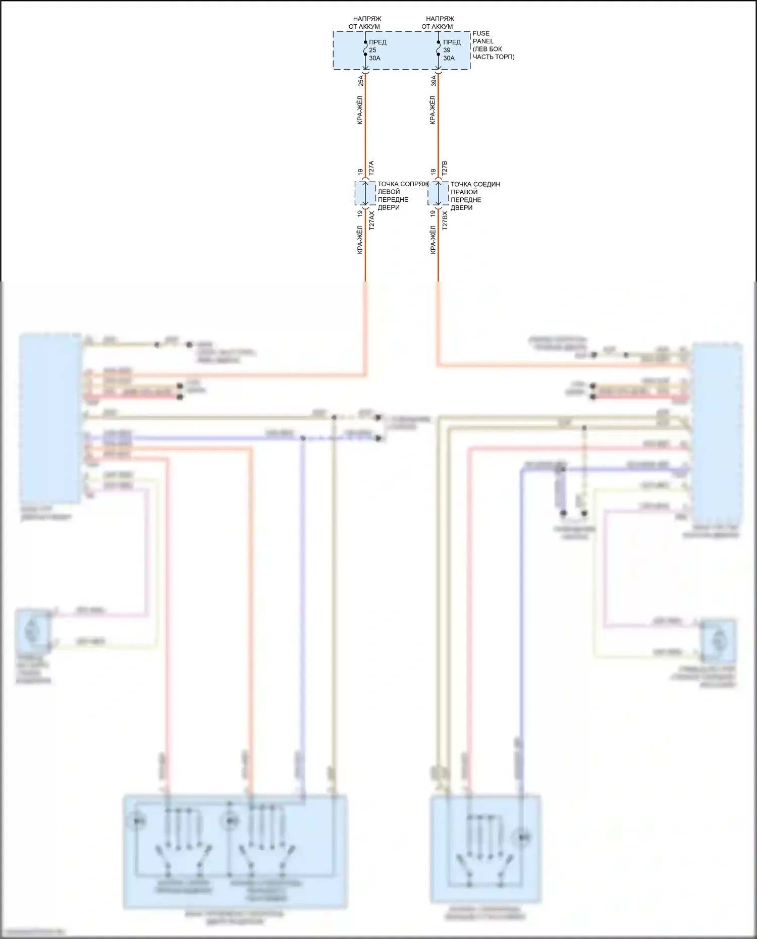 TTS Audi 8S рестайлинг (2018-2024): Стеклоподъемники электросхема 