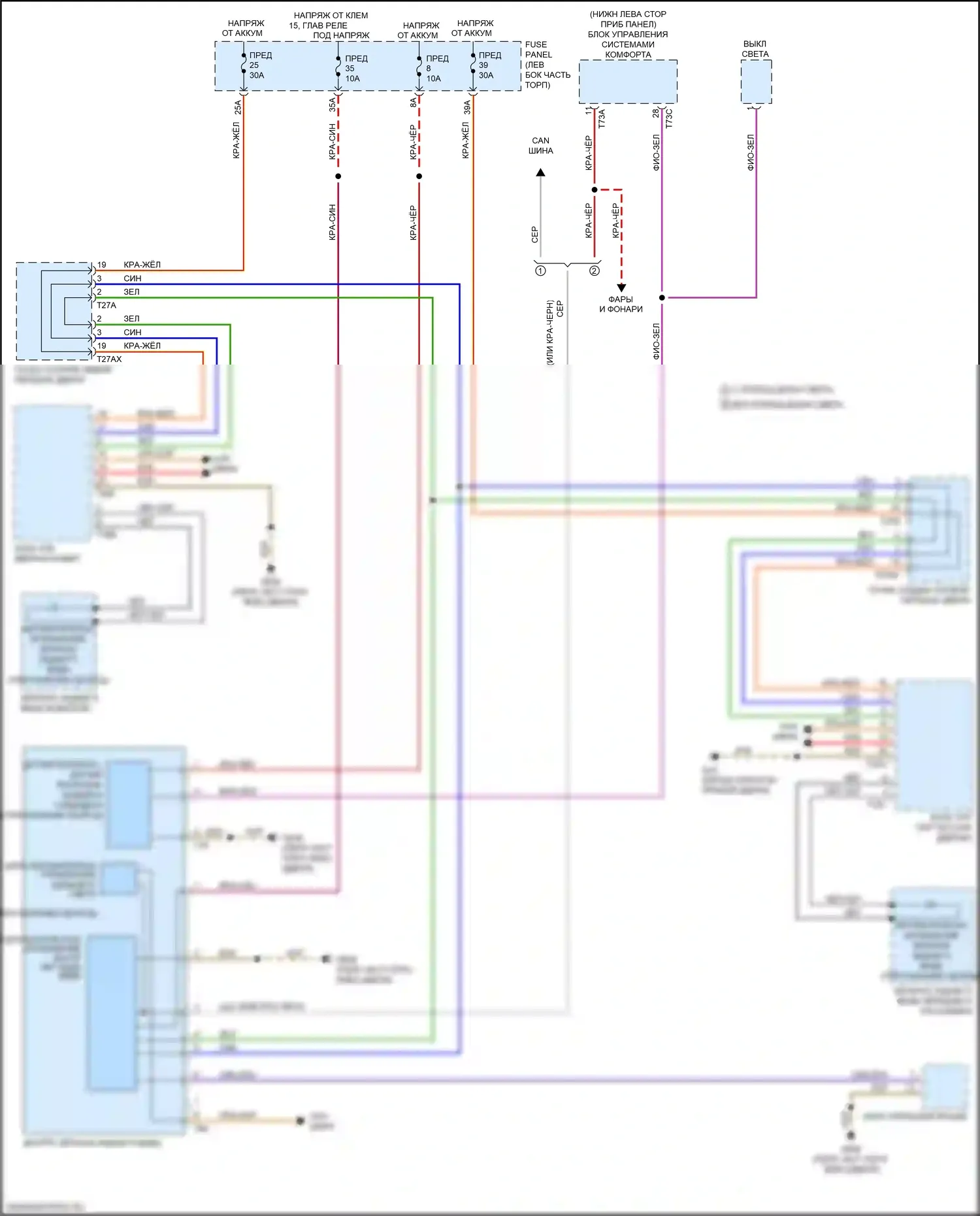 TTS Audi 8S рестайлинг (2018-2024): Электросхема автоматического дневного/ночного зеркала 