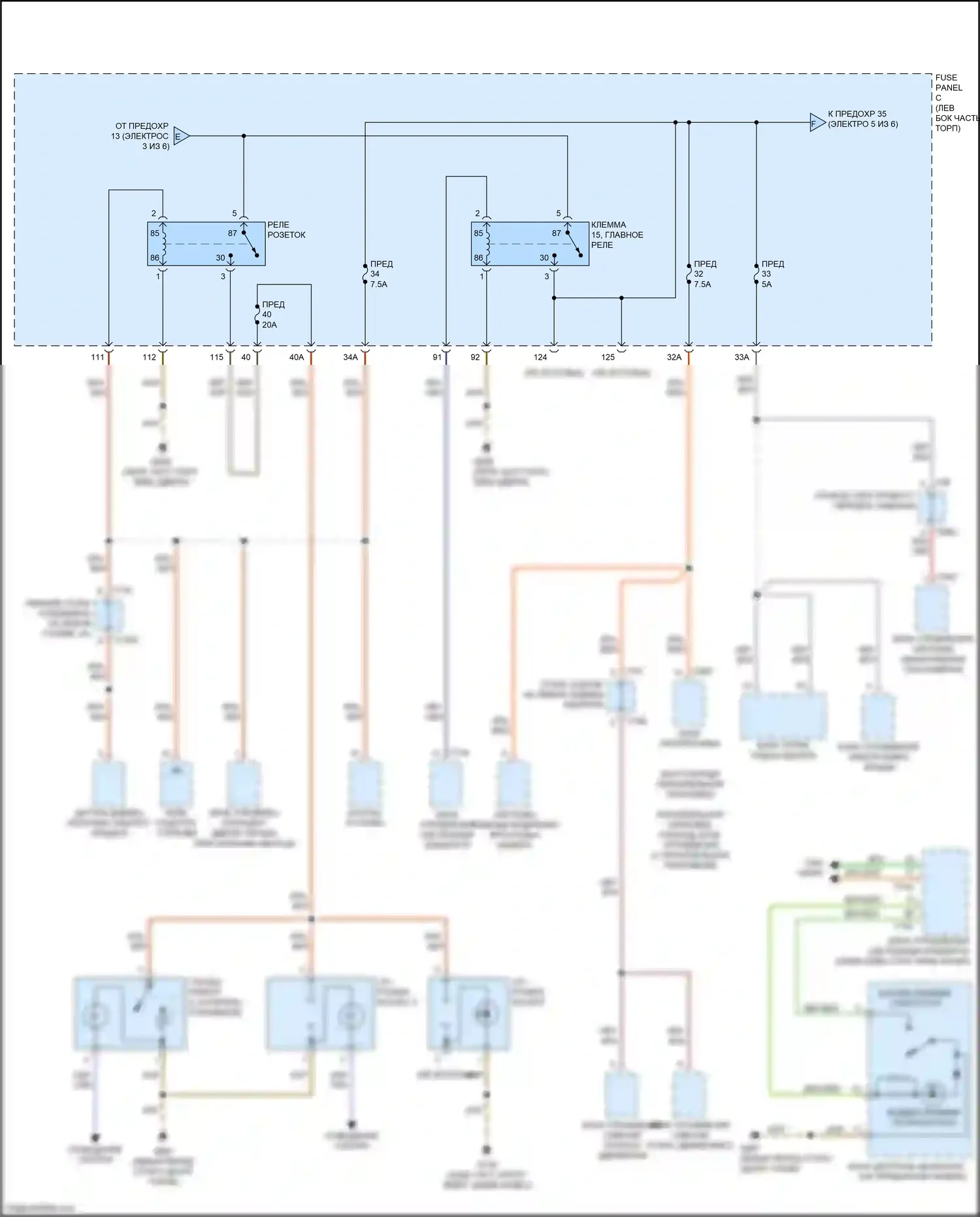 TTS Audi 8S (2014-2018): Электросхема блока предохранителей реле (4 из 6) 