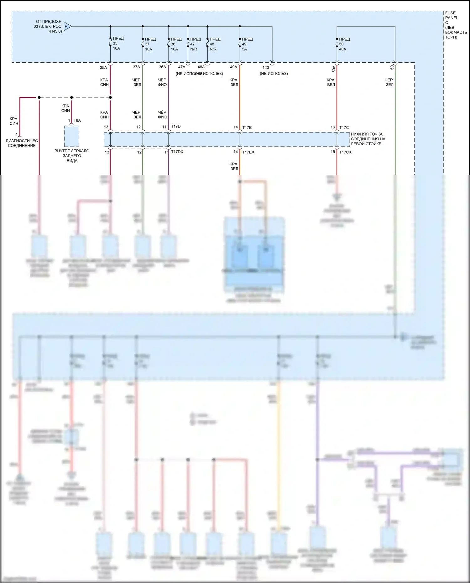 TTS Audi 8S (2014-2018): Электросхема блока предохранителей реле (5 из 6) 