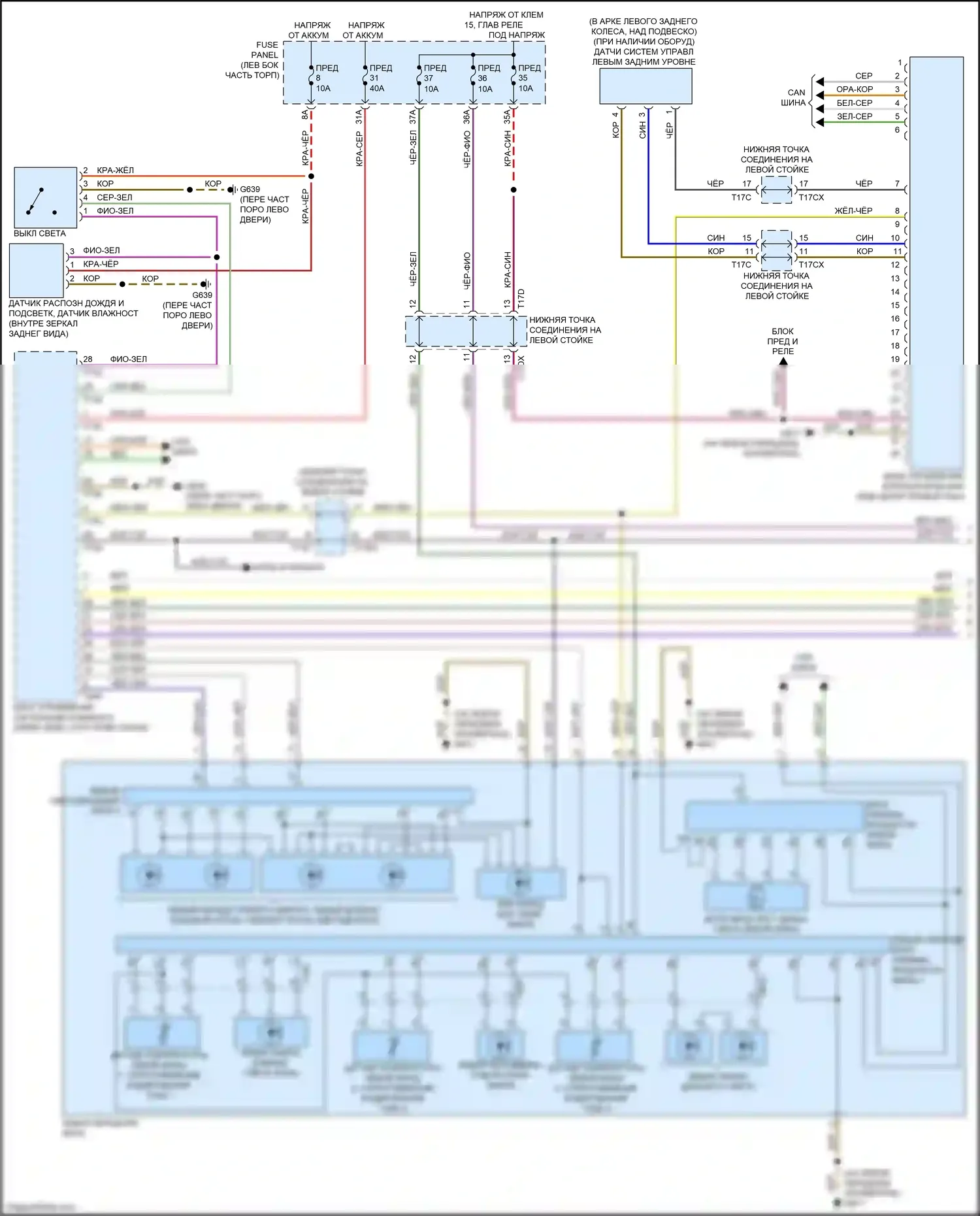 TTS Audi 8S (2014-2018): Электросхема фар, без ксенона, без матричного дальнего света (1 из 2) 