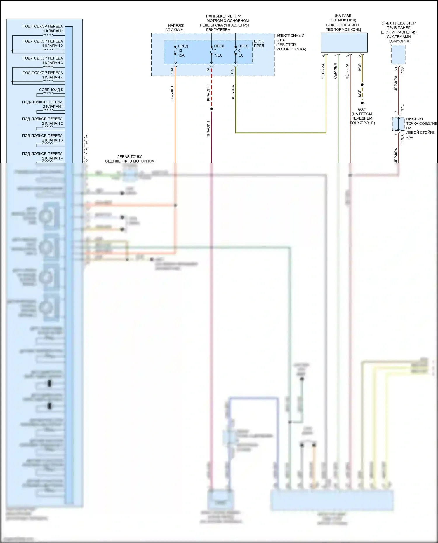 TTS Audi 8S (2014-2018): Электросхема автоматической коробки передач (1 из 2) 