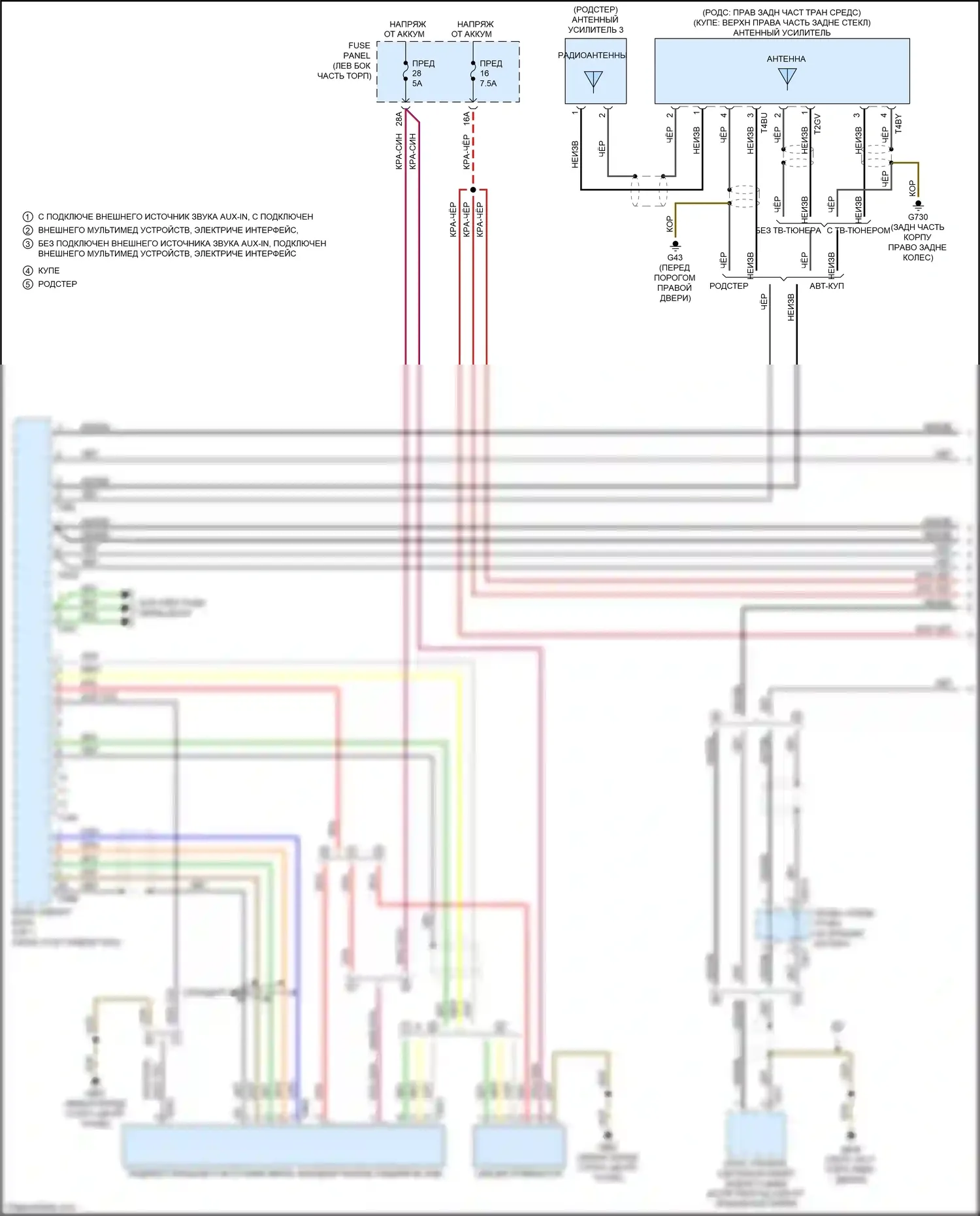 TTS Audi 8S (2014-2018): Электросхема магнитолы, со звуком bang и olufson (1 из 4) 
