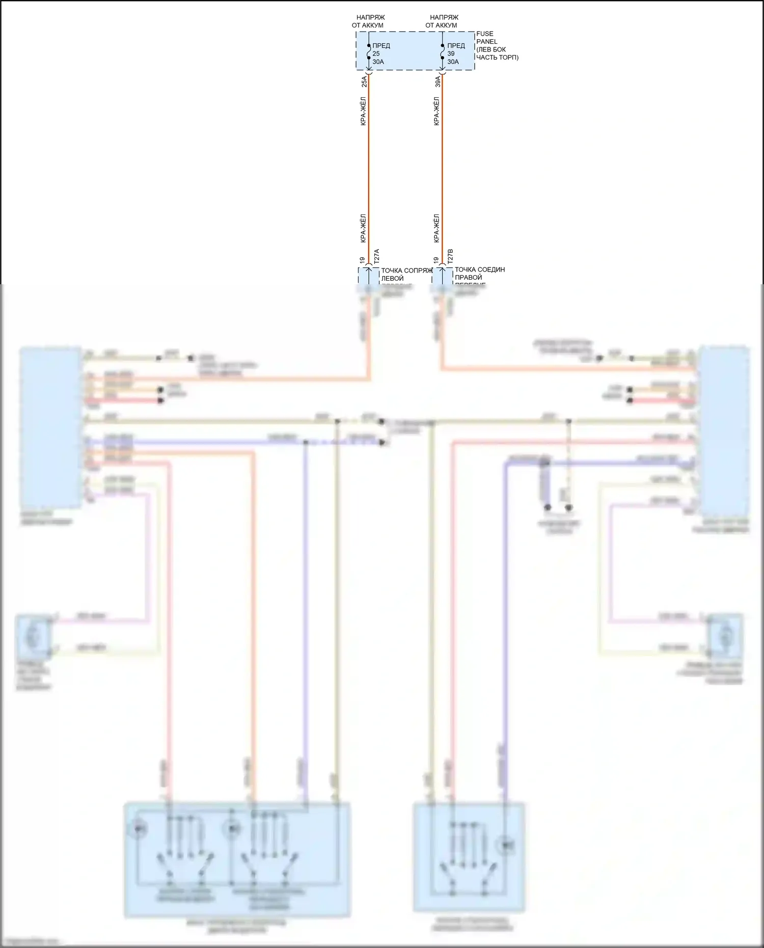 TTS Audi 8S (2014-2018): Стеклоподъемники электросхема 
