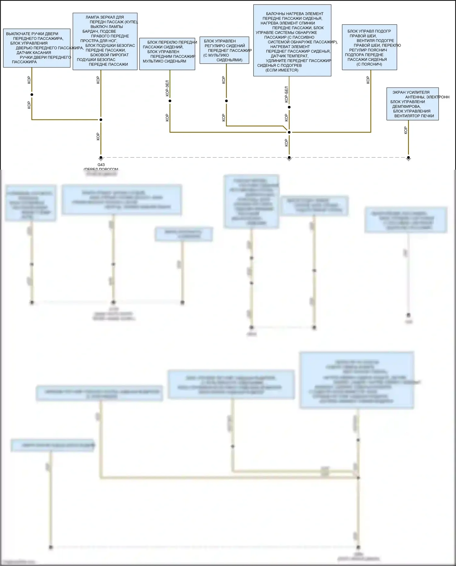 TTS Audi 8S (2014-2018): Электросхема точек подключения масс (2 из 3) 
