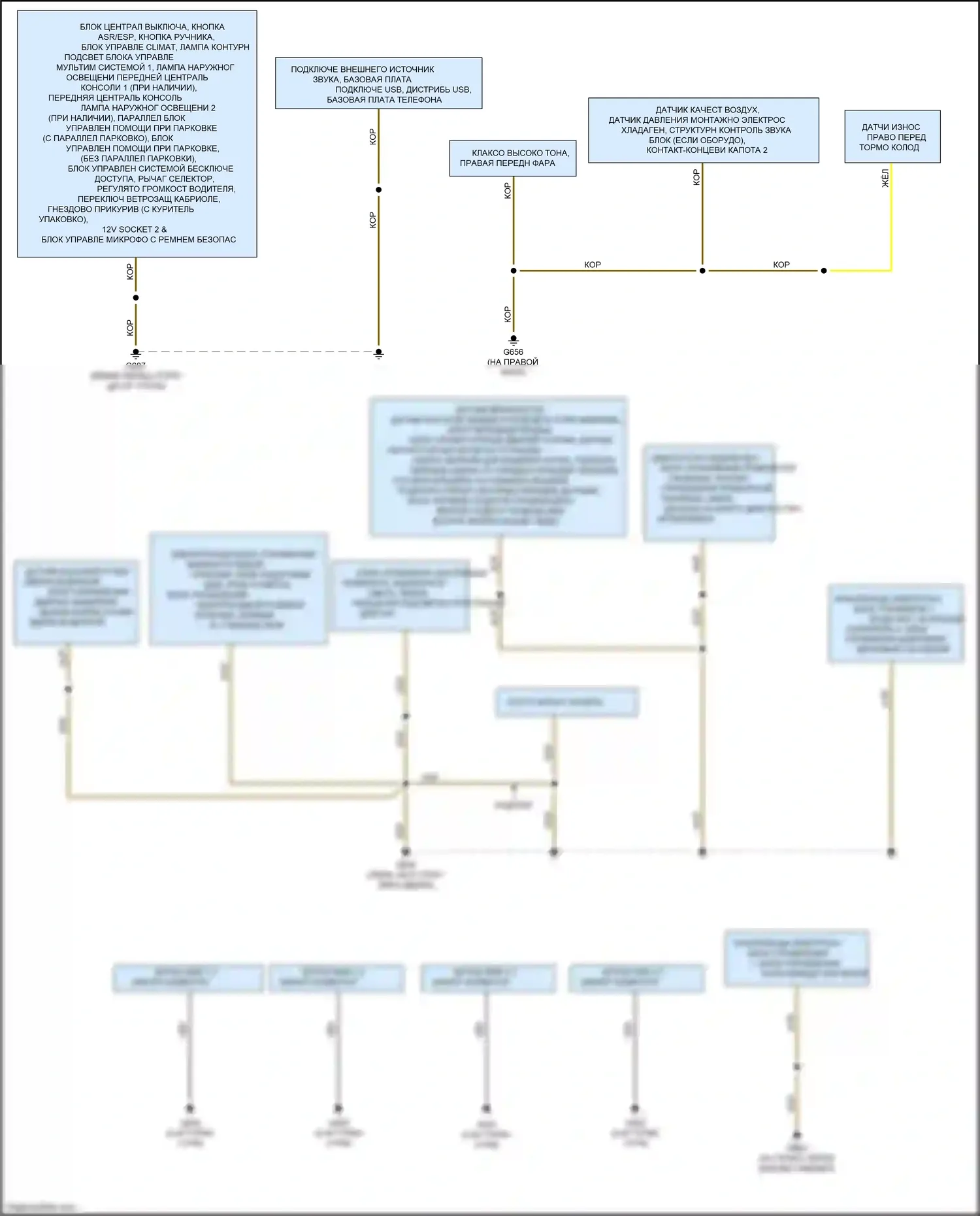 TTS Audi 8S (2014-2018): Электросхема точек подключения масс (3 из 3) 