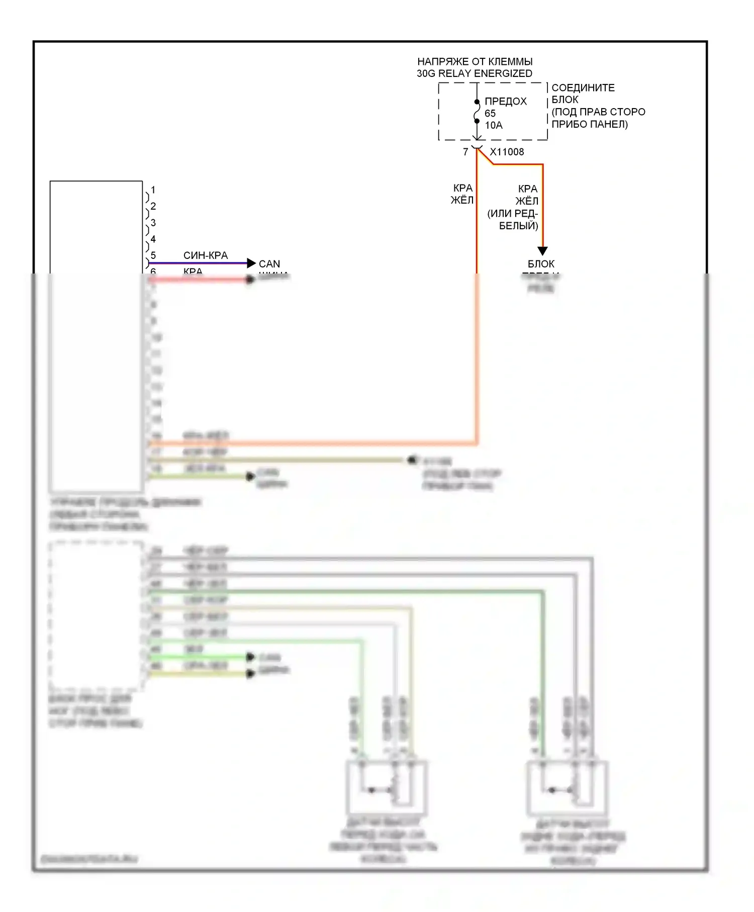1 серия BMW E81/E82/E87/E88 рестайлинг 2 (2011-2014): Электросхема электронной подвески 