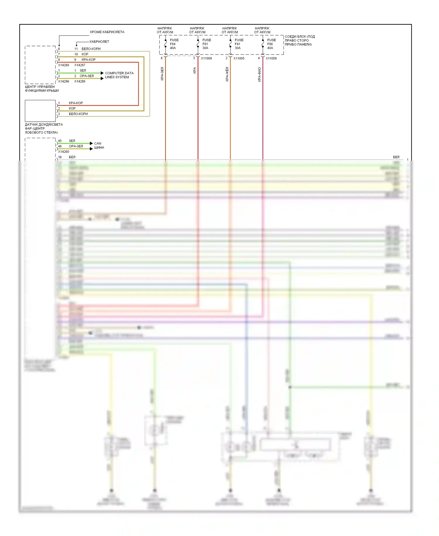 1 серия BMW E81/E82/E87/E88 рестайлинг 2 (2011-2014): Электросхема адаптивного переднего освещения (1 из 2) 