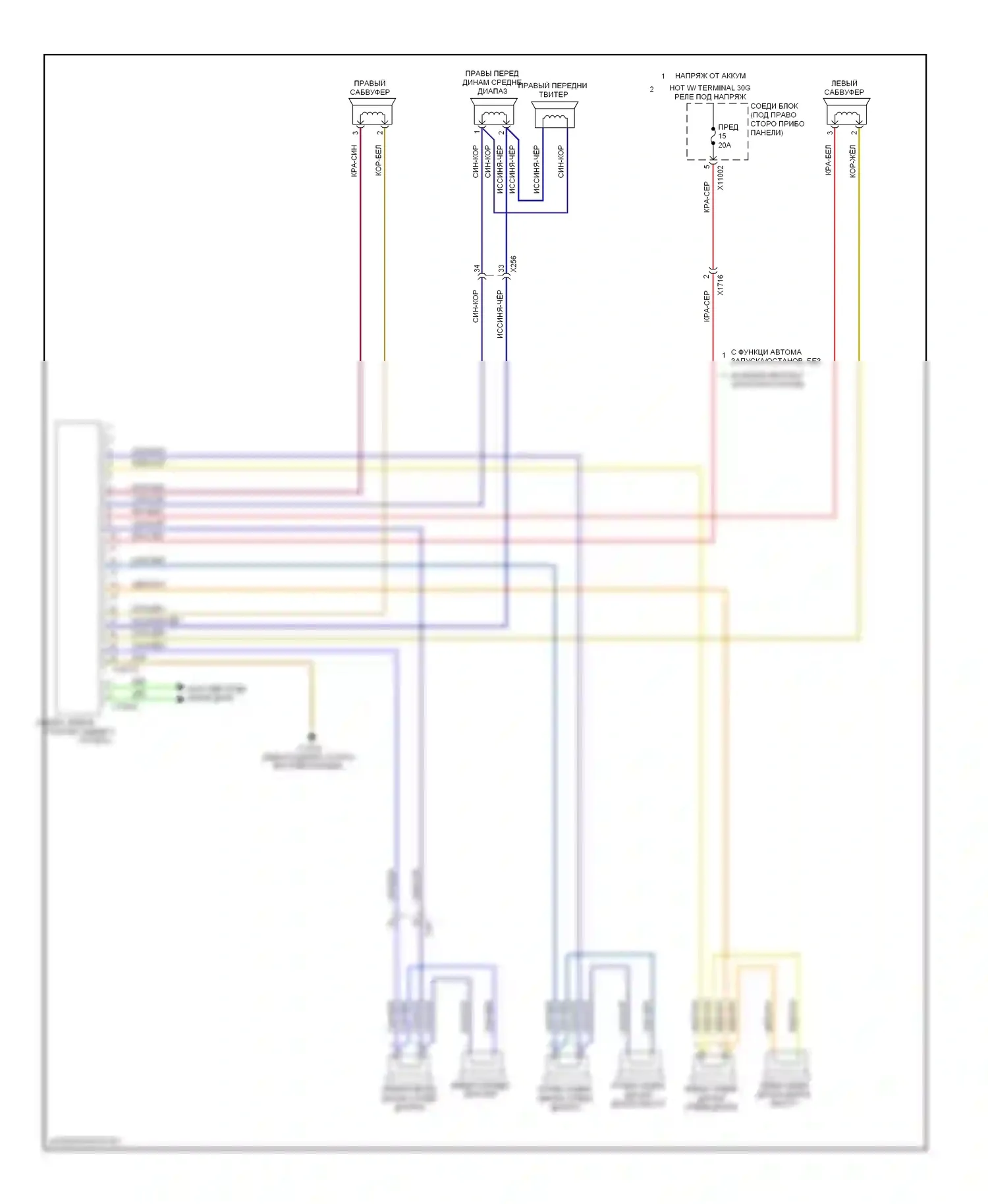 1 серия BMW E81/E82/E87/E88 рестайлинг 2 (2011-2014): Электросхема навигации, верхняя магнитола hifi 