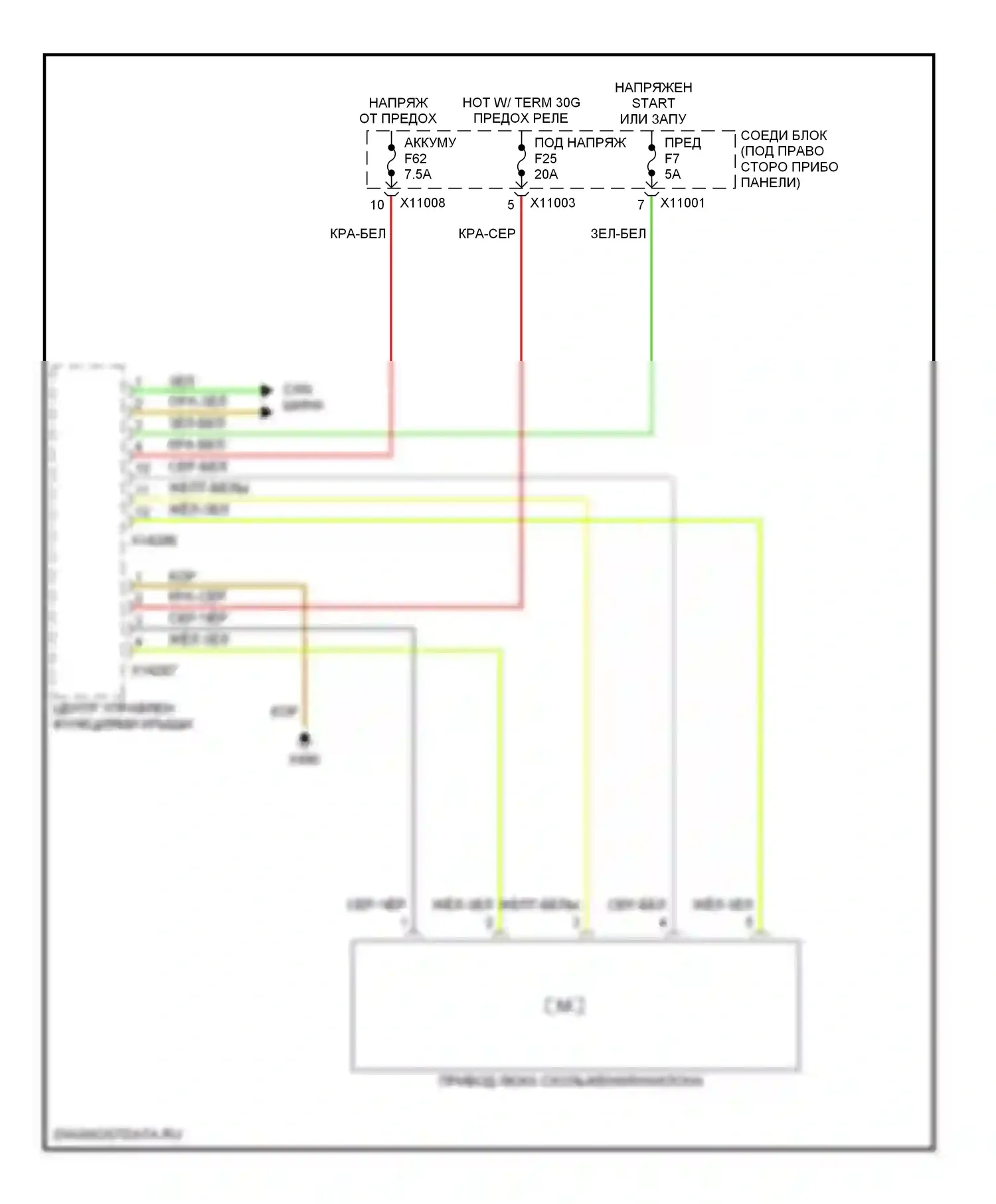 1 серия BMW E81/E82/E87/E88 рестайлинг 2 (2011-2014): Электросхема люка 