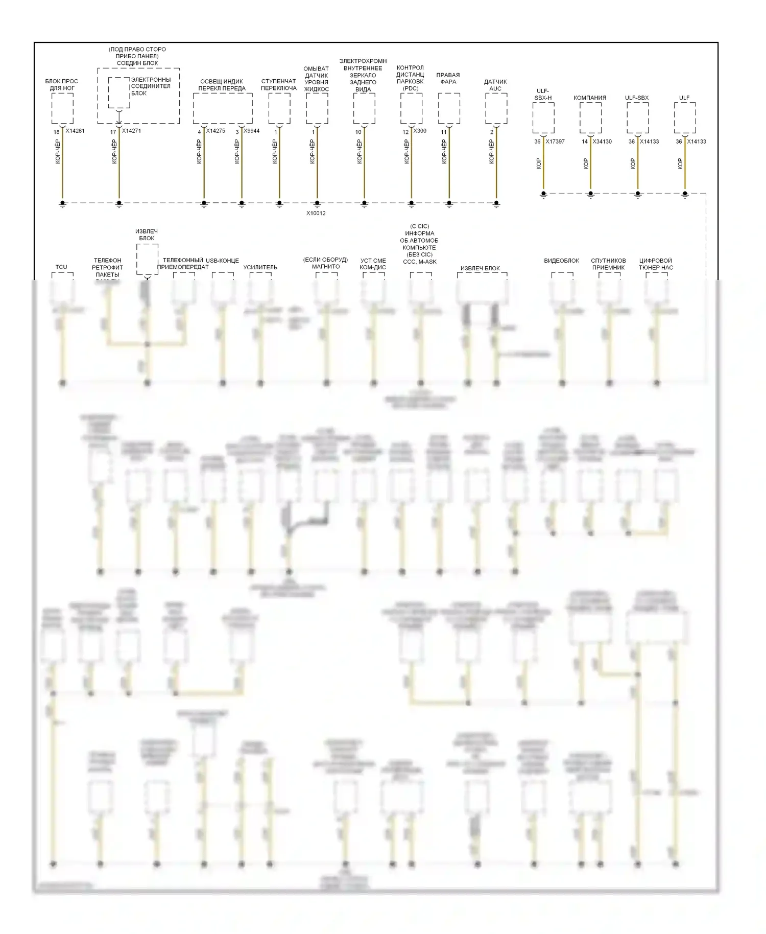 1 серия BMW E81/E82/E87/E88 рестайлинг 2 (2011-2014): Электросхема точек подключения масс (3 из 4) 