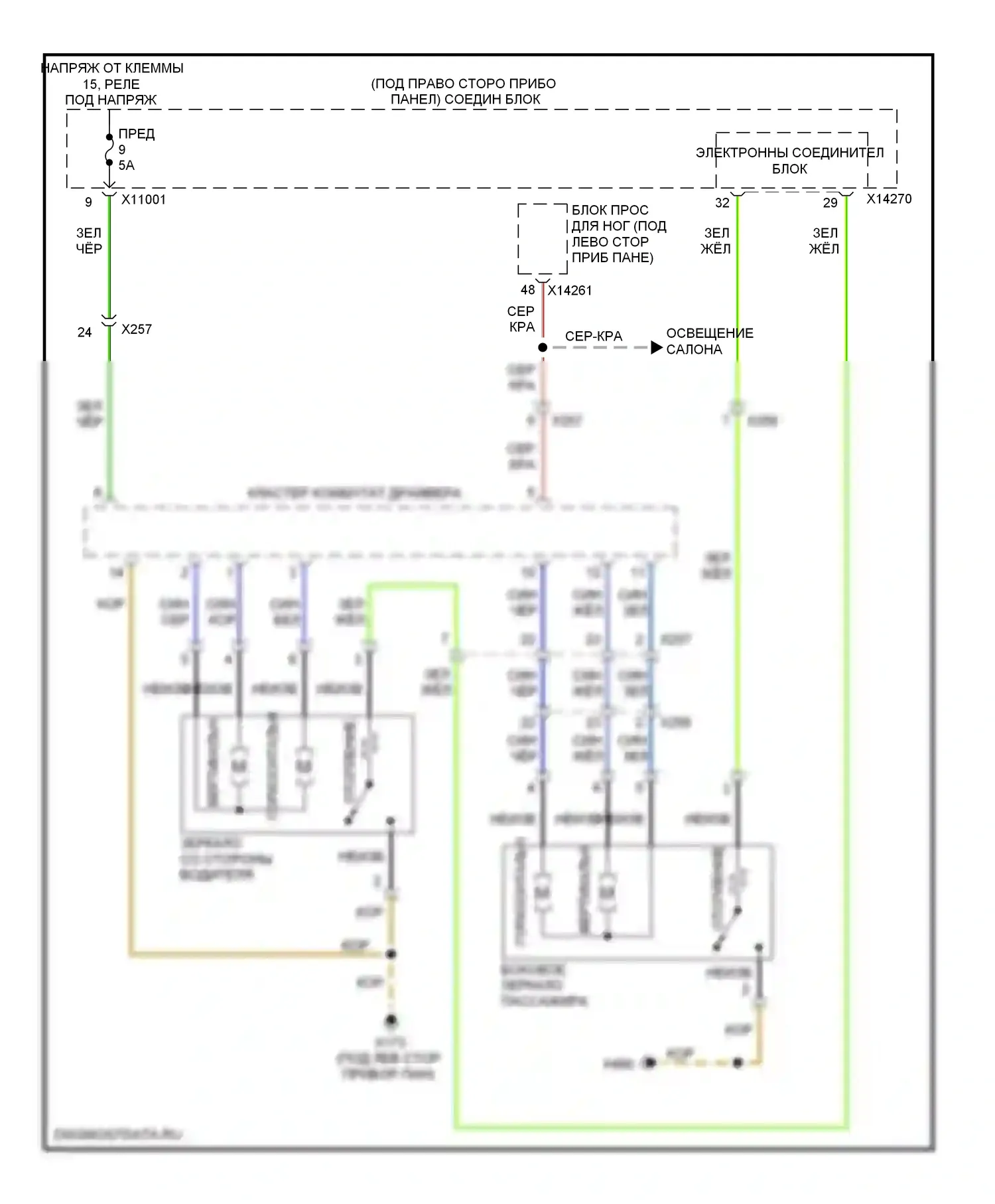 1 серия BMW E81/E82/E87/E88 рестайлинг 2 (2011-2014): Управление зеркалами заднего вида электросхема с обогреваемыми зеркалами 