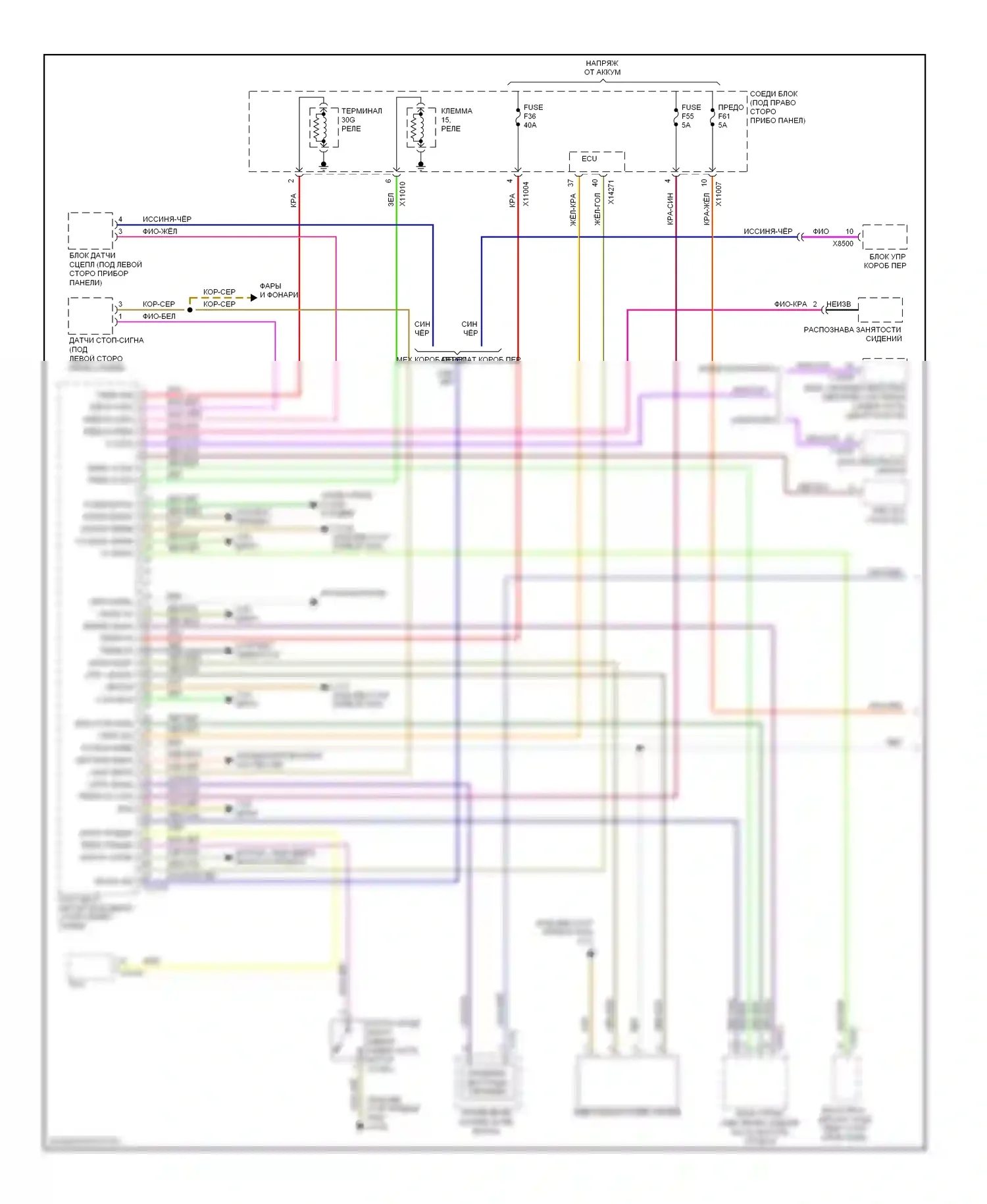 1 серия BMW E81/E82/E87/E88 рестайлинг (2007-2011): Электросхема системы бесключевого доступа (1 из 2) 