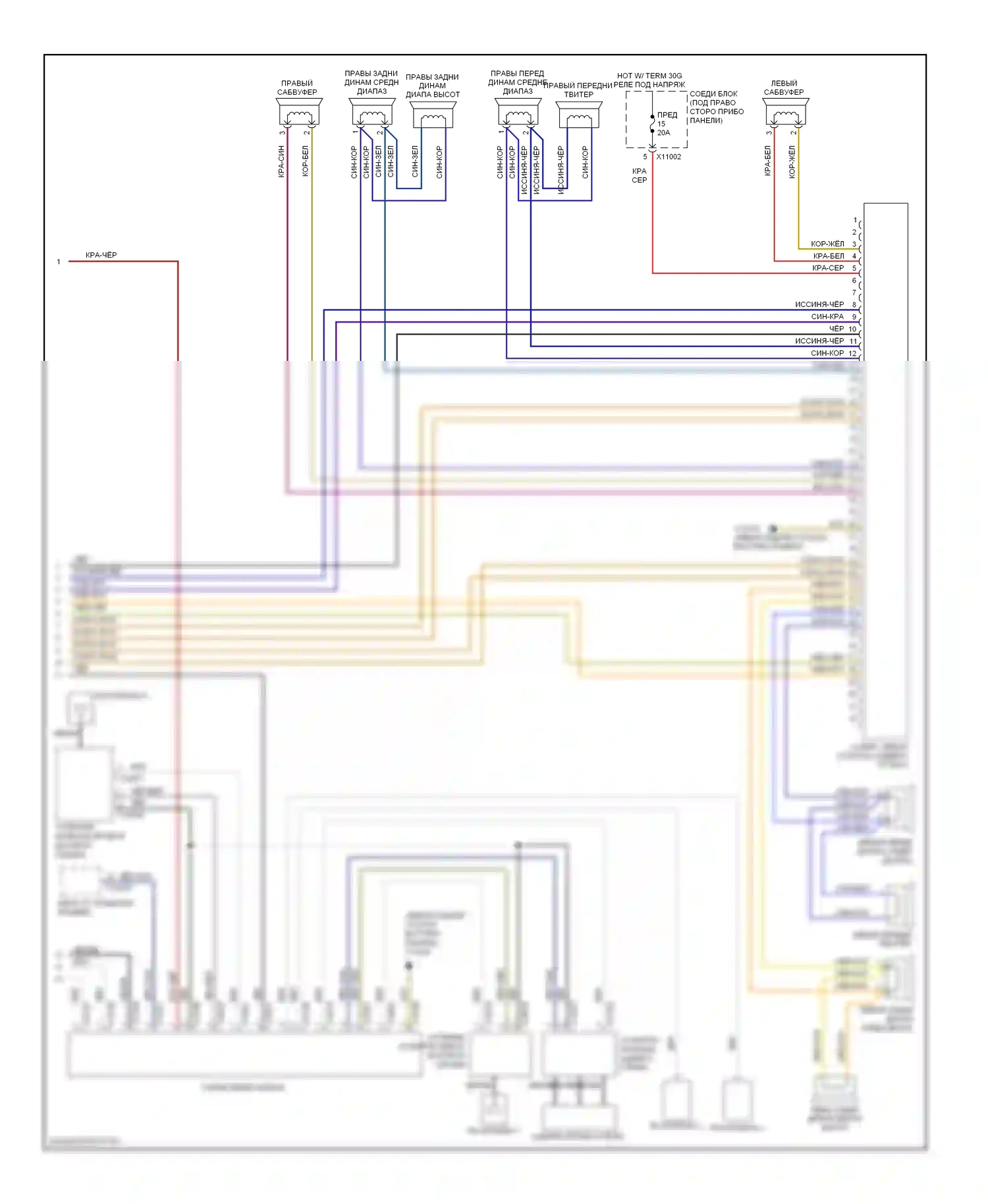 1 серия BMW E81/E82/E87/E88 рестайлинг (2007-2011): Электросхема навигации, кабриолет без автомобильного информационного компьютера, hifi radio (2 из 2) 