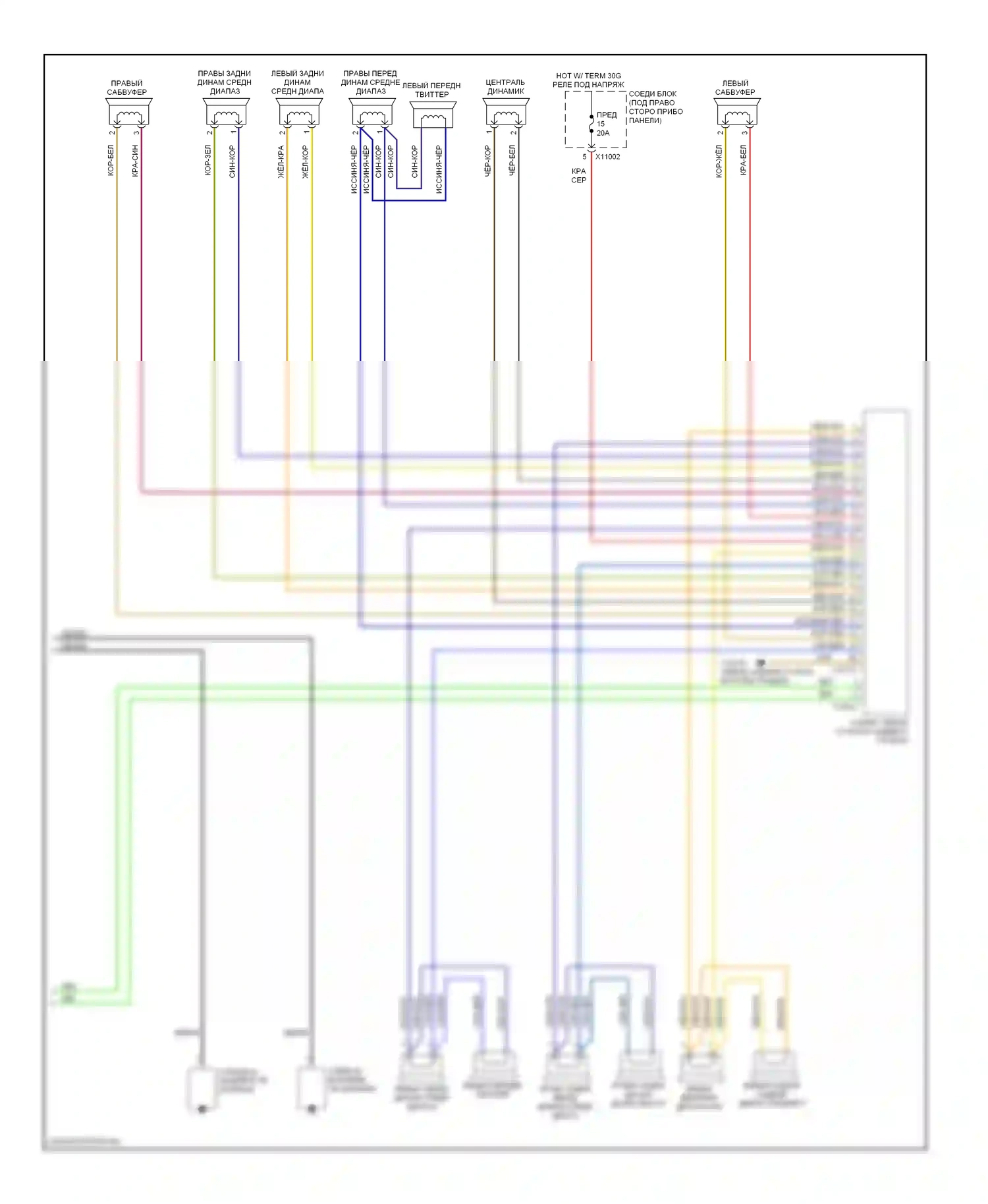 1 серия BMW E81/E82/E87/E88 рестайлинг (2007-2011): Электросхема навигации, кроме кабриолета без автомобильного информационного компьютера, top hifi radio (2 из 2) 