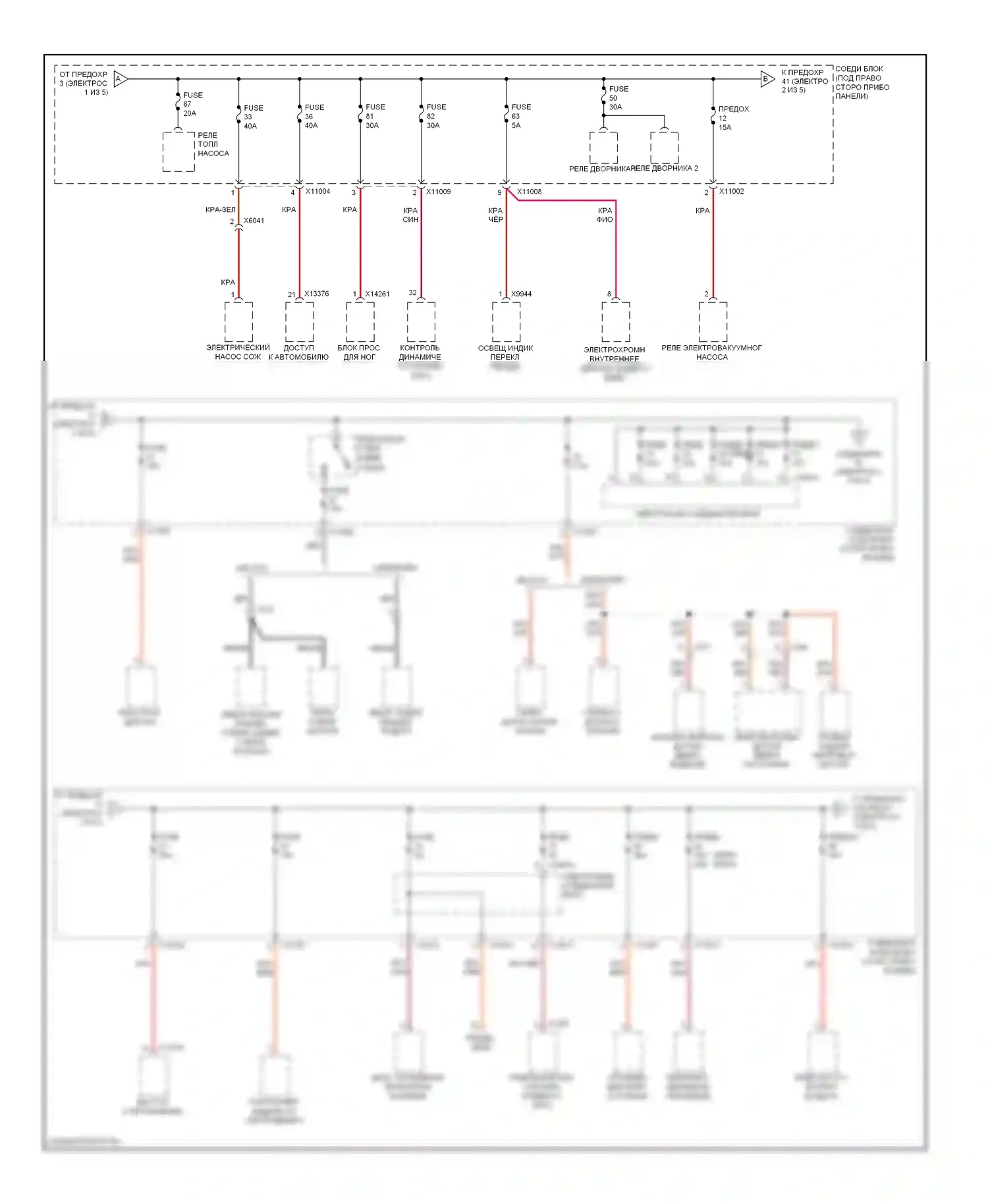 1 серия BMW F20/F21 (2011-2015): Электросхема блока предохранителей реле (2 из 5) 
