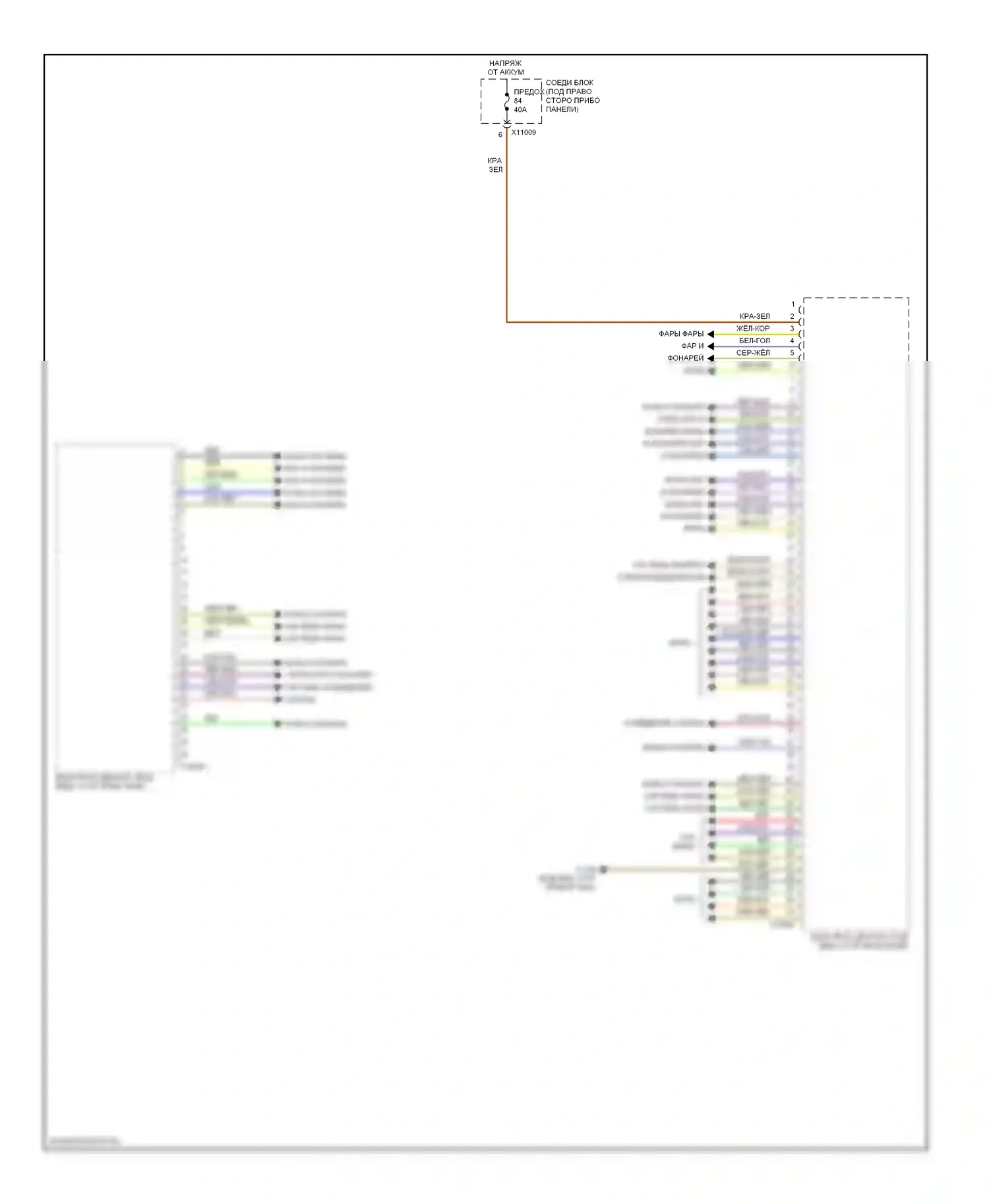 1 серия BMW F20/F21 (2011-2015): Электросхема блоков управления кузовом (1 из 2) 