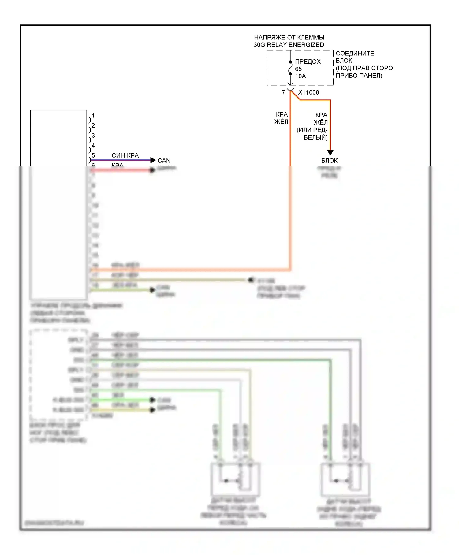 1 серия BMW F20/F21 (2011-2015): Электросхема электронной подвески 