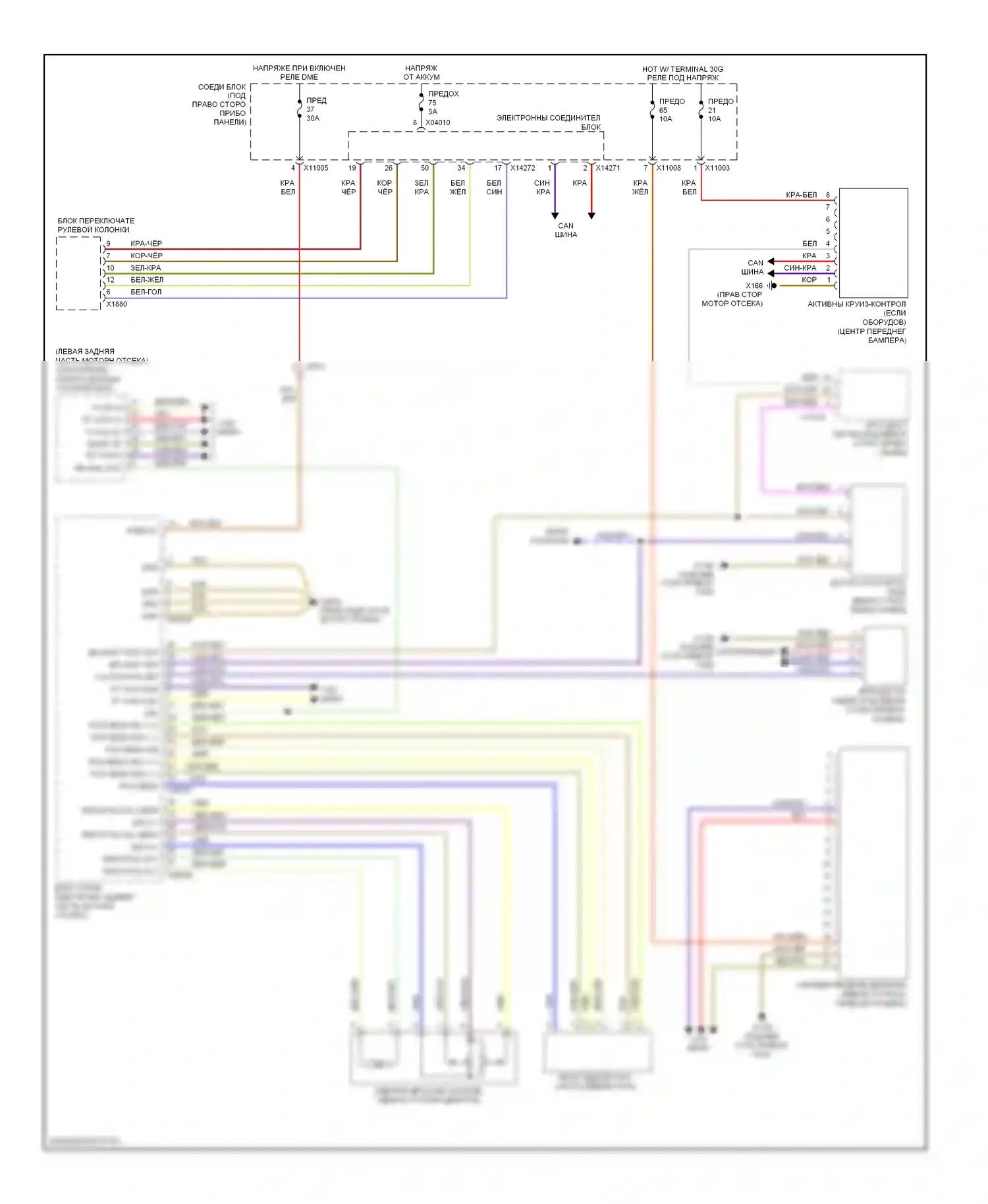 1 серия BMW F20/F21 (2011-2015): Электросхема круиз-контроля 