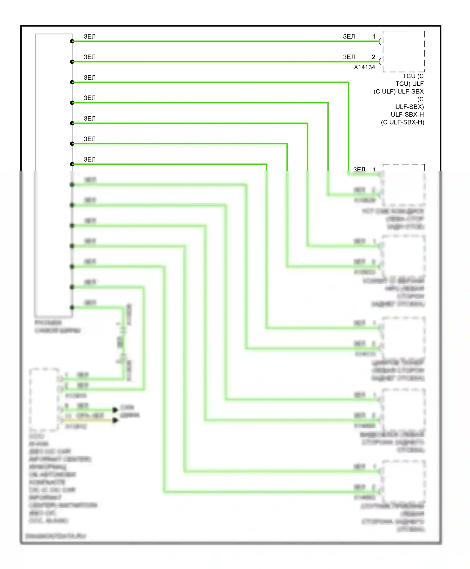 1 серия BMW F20/F21 (2011-2015): Большинство электросхем подключения шины данных 