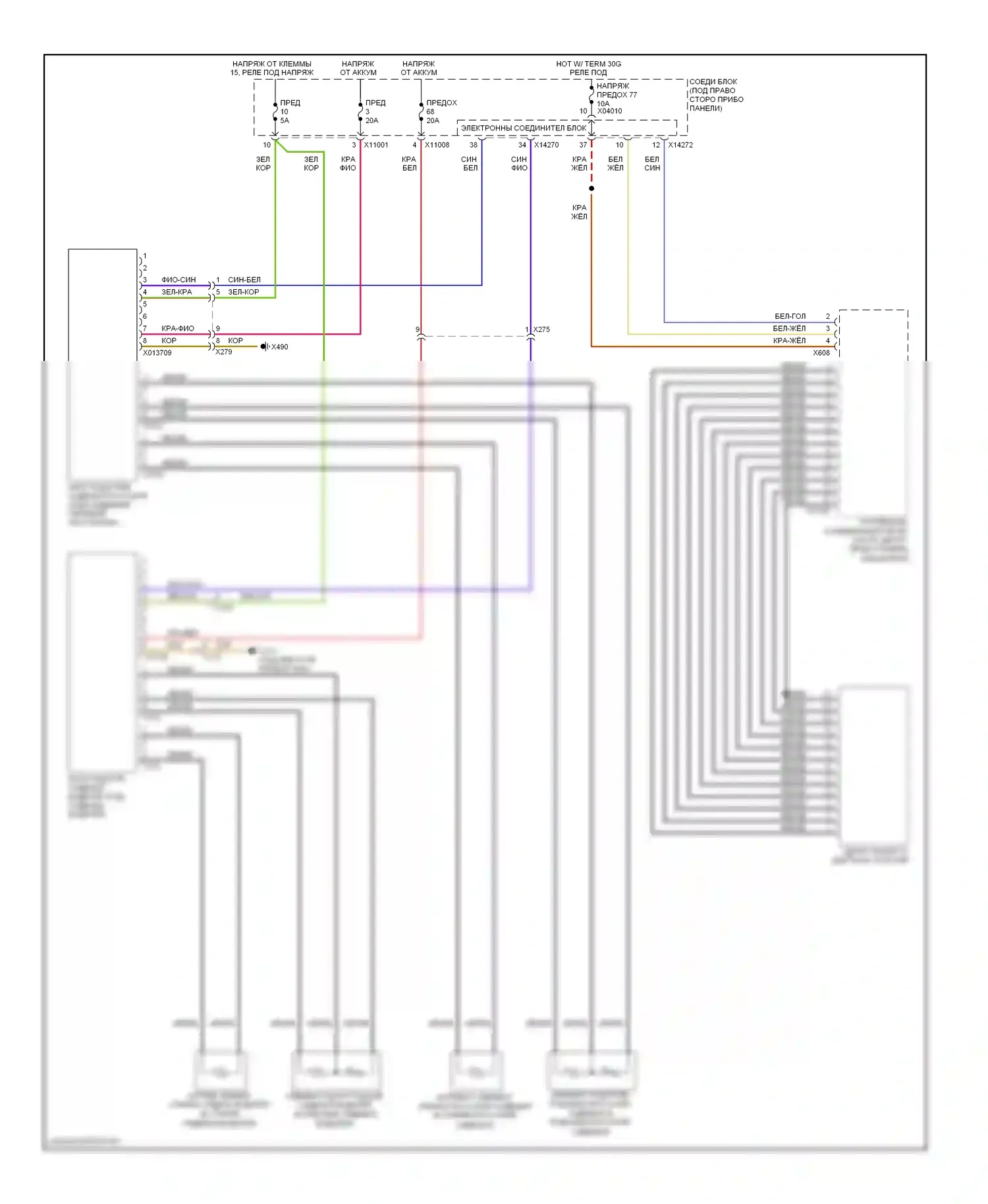 1 серия BMW F20/F21 (2011-2015): Электросхема обогреваемых сидений, без памяти 