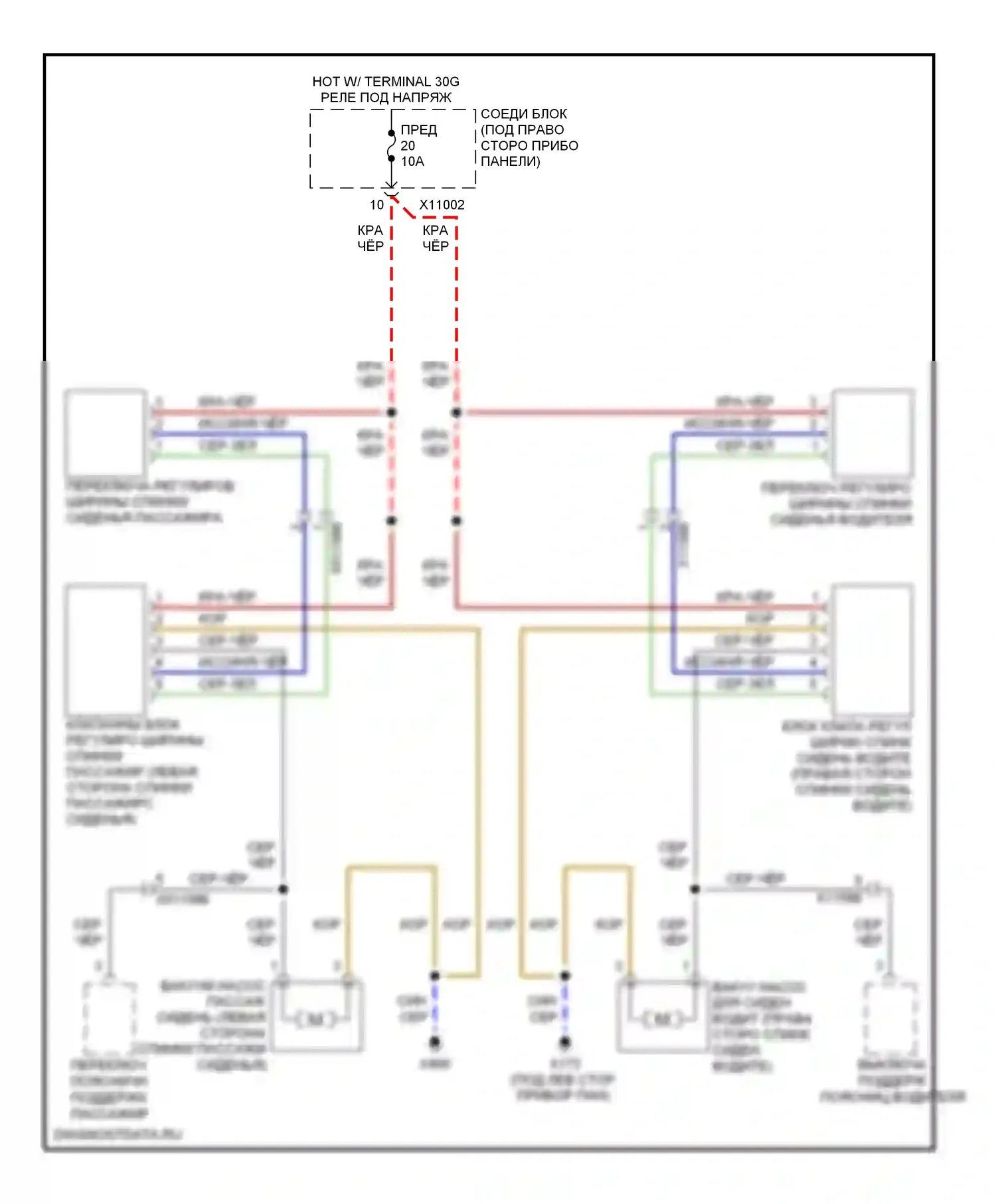 1 серия BMW F20/F21 (2011-2015): Электросхема спортивных сидений 