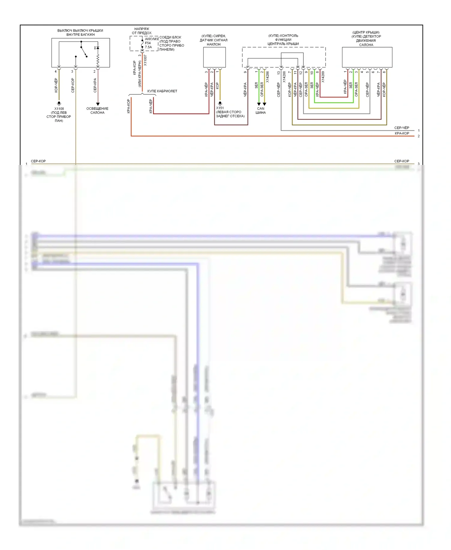 1 серия BMW F20/F21 (2011-2015): Сигнализации электросхема (2 из 3) 