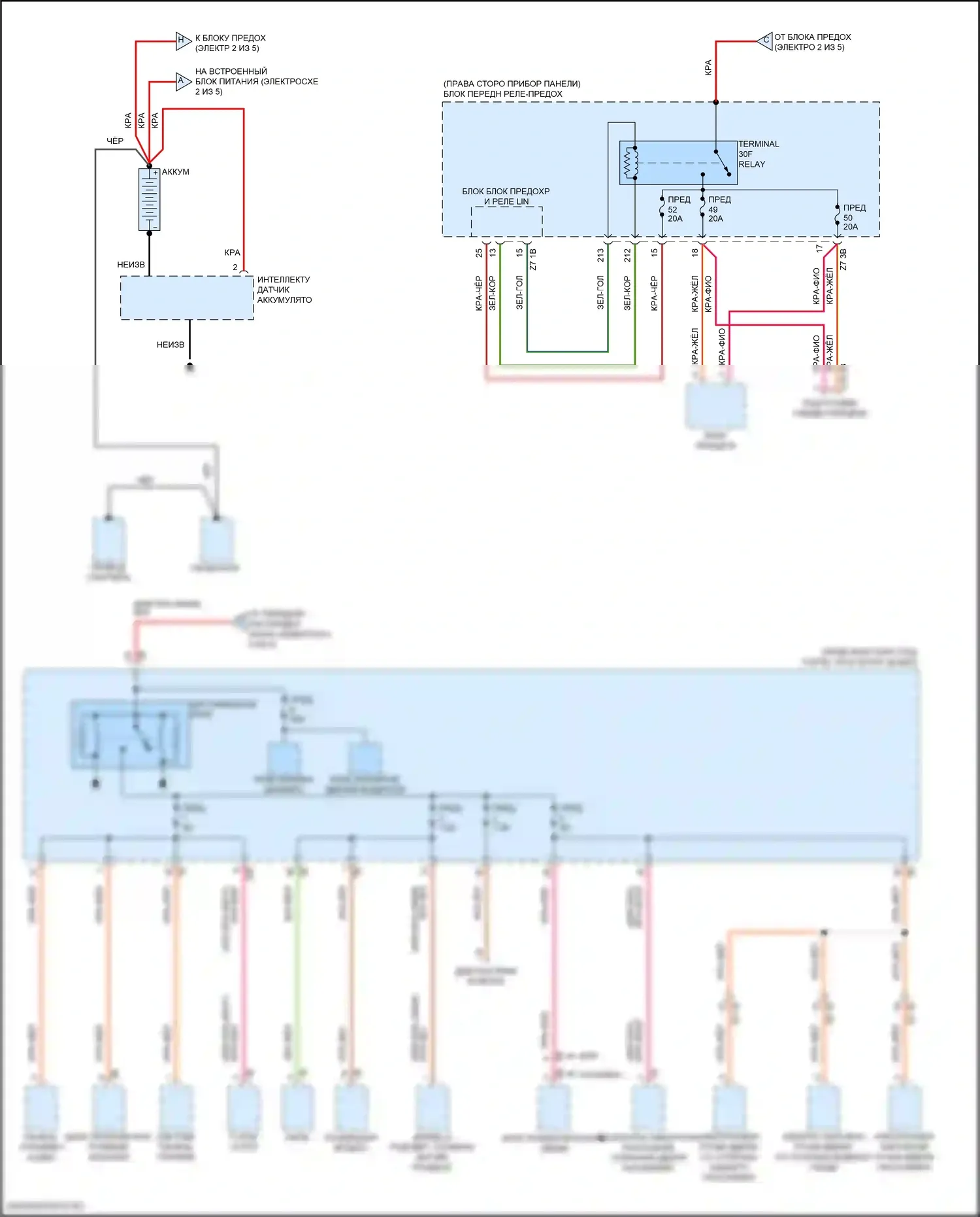 2 серия Gran Coupe BMW F44 (2019-2024): Электросхема блока предохранителей реле (1 из 5) 