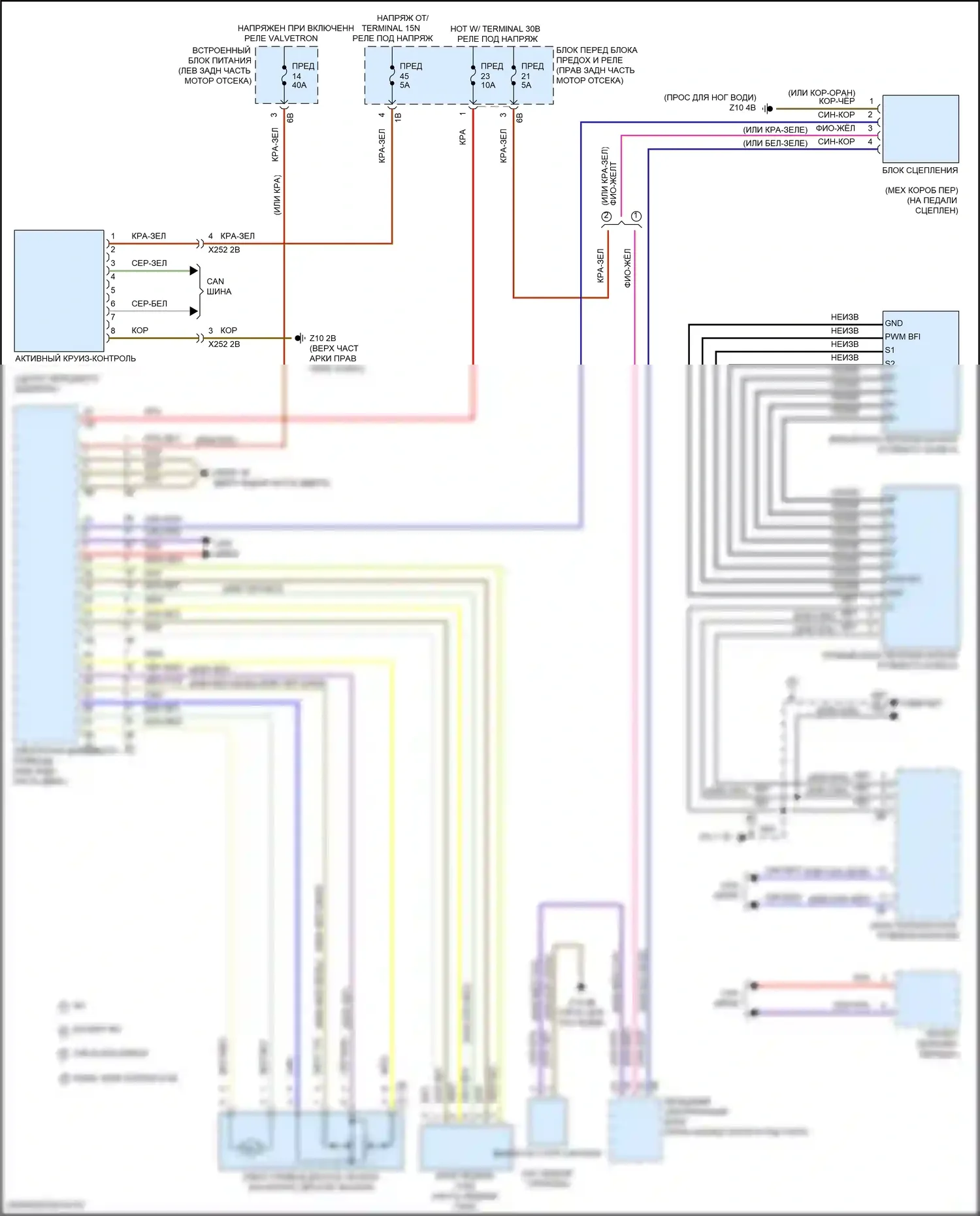 2 серия Gran Coupe BMW F44 (2019-2024): Электросхема круиз-контроля 