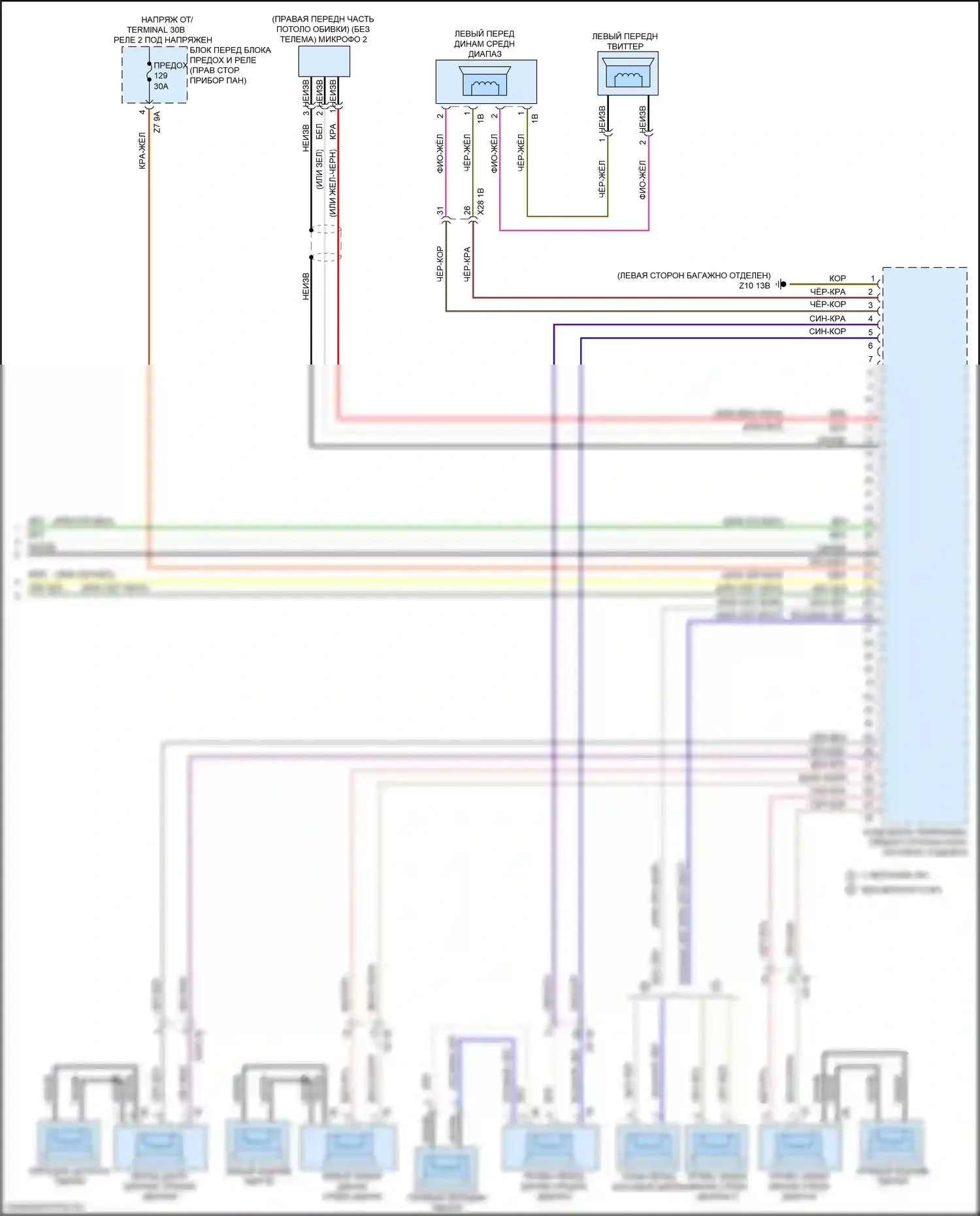 2 серия Gran Coupe BMW F44 (2019-2024): Электросхема аудиоблока приемника, высокий уровень (6 из 6) 