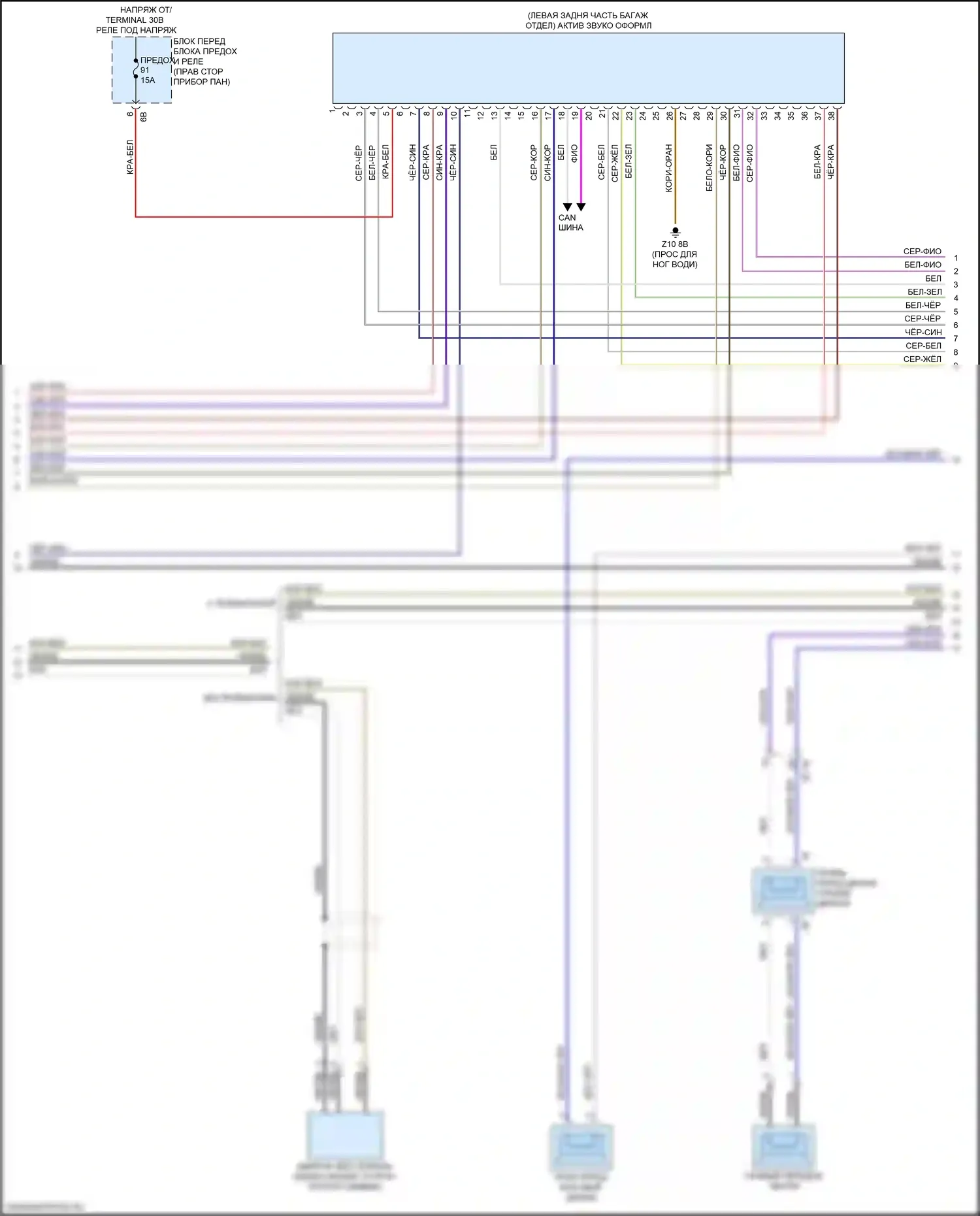 2 серия Gran Coupe BMW F44 (2019-2024): Hifi электросхема магнитолы, с активным звуковым оформлением (2 из 5) 