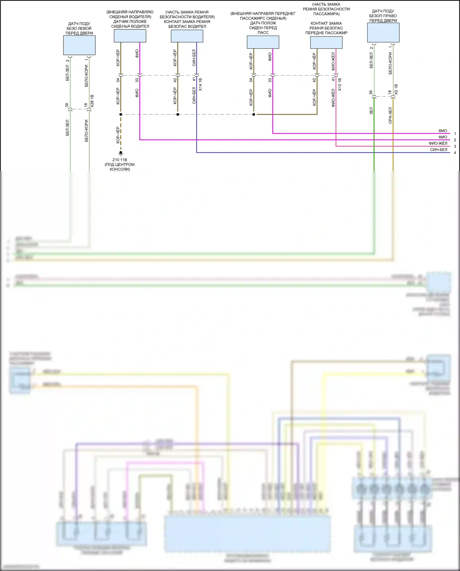 2 серия Gran Coupe BMW F44 (2019-2024): Электросхема подушек безопасности (2 из 3) 