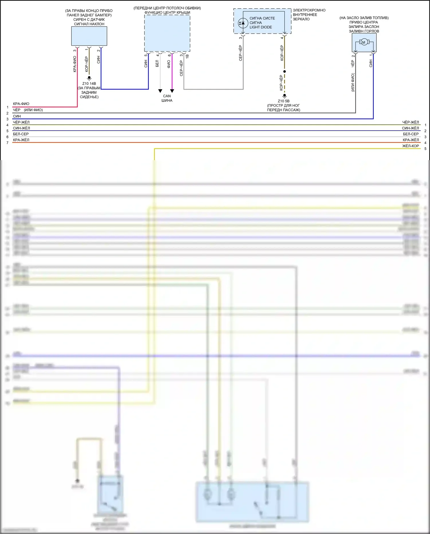 2 серия Gran Coupe BMW F44 (2019-2024): Электросхема сигнализации и центрального запирания (2 из 3) 