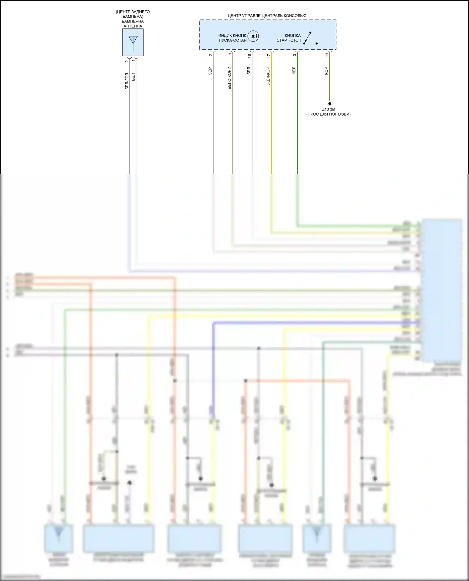 2 серия Gran Coupe BMW F44 (2019-2024): Электросхема системы бесключевого доступа (2 из 2) 