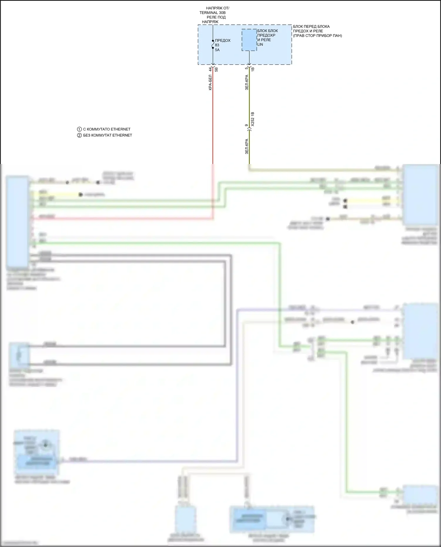 2 серия Gran Coupe BMW F44 (2019-2024): Электросхема предупреждения о выезде с полосы движения, с камерой 